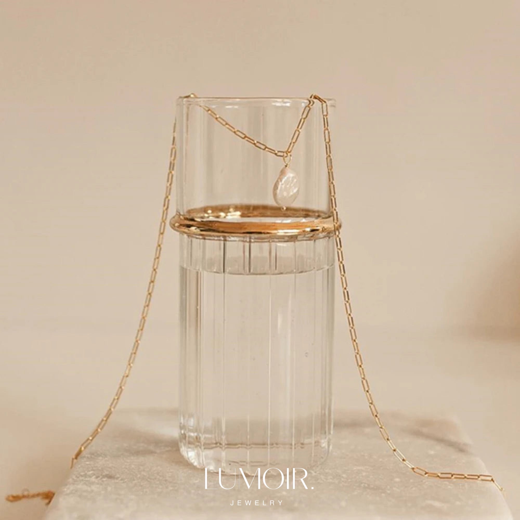 Collier de perles en acier inoxydable Coralie