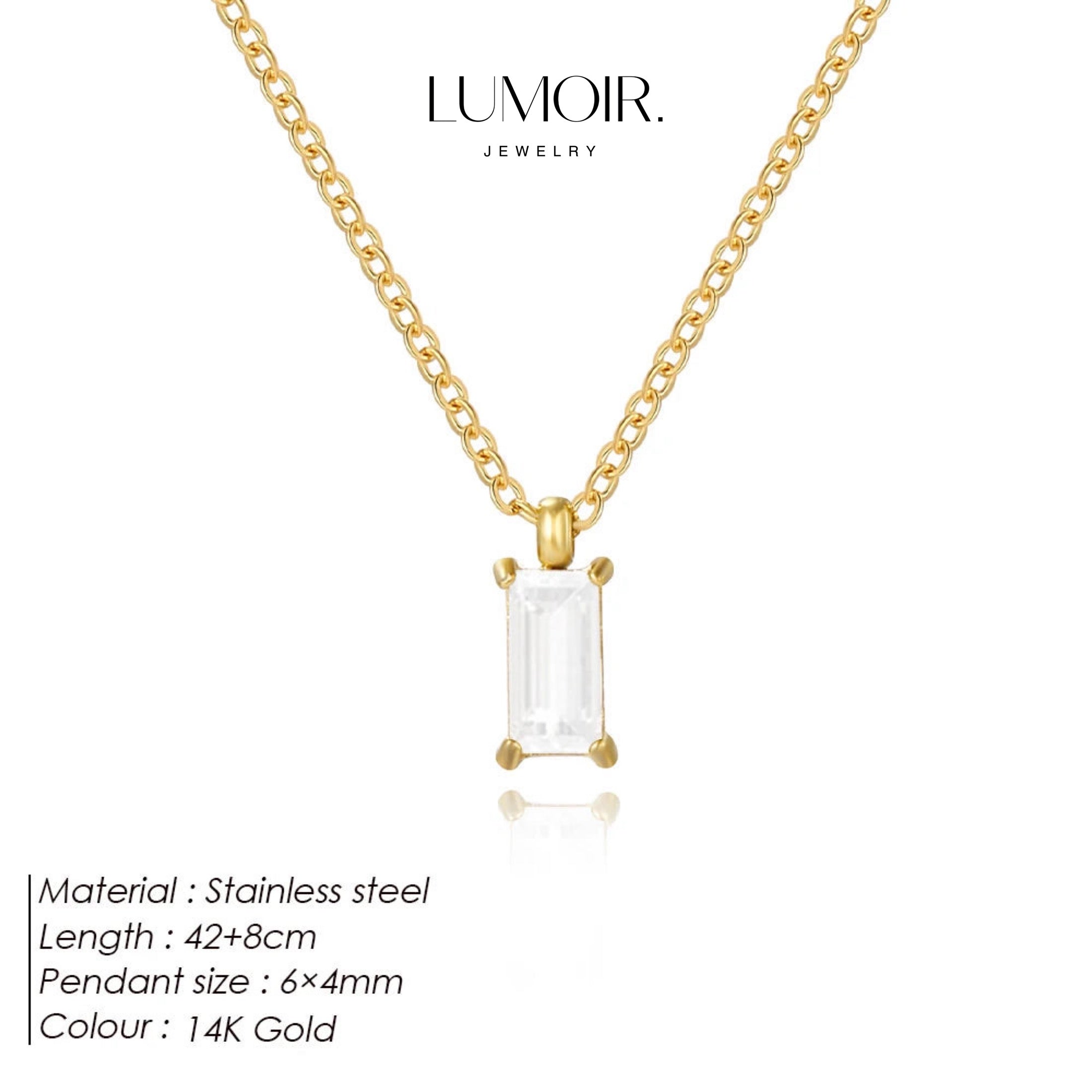 Collier cristal acier inoxydable Léonie