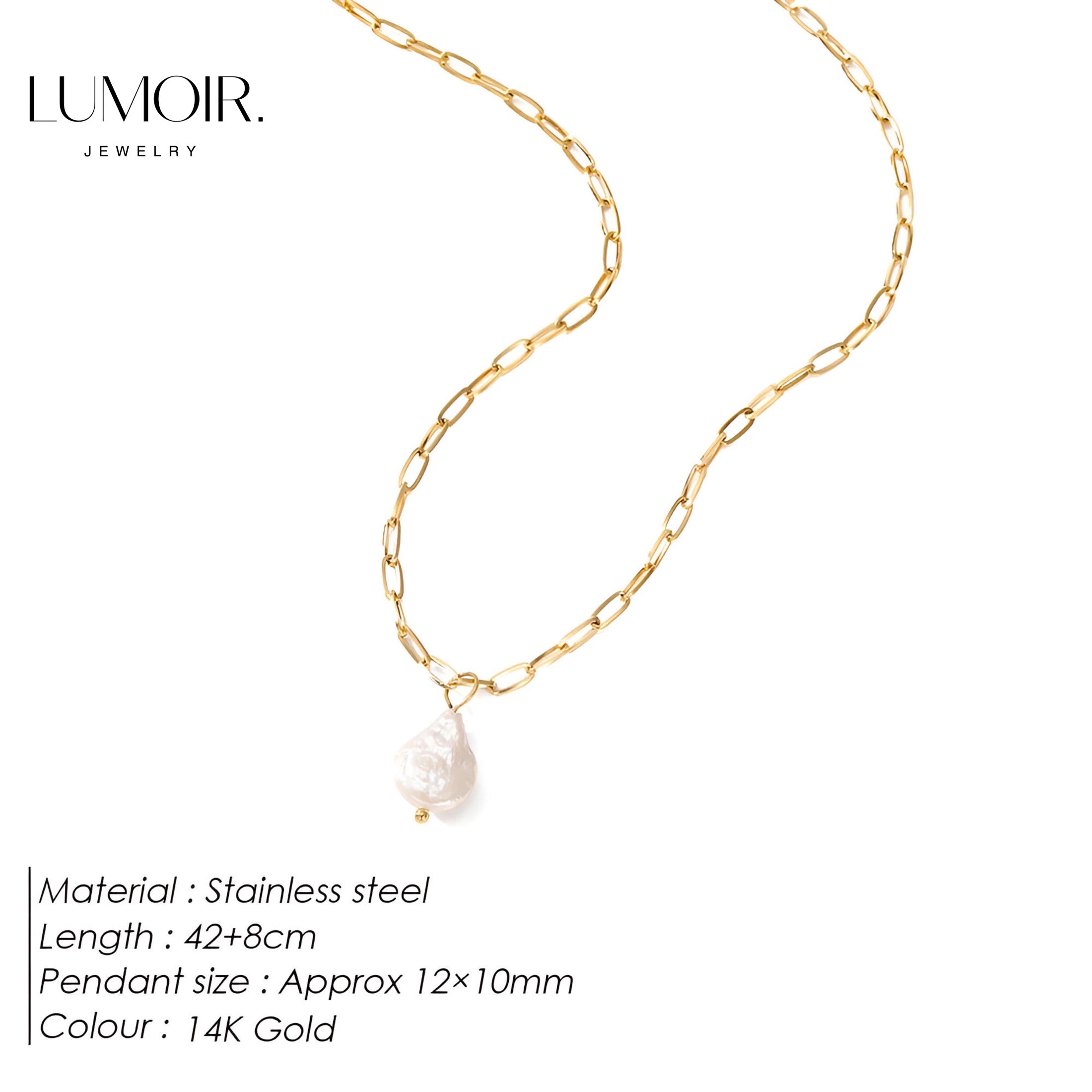 Collier de perles en acier inoxydable Coralie