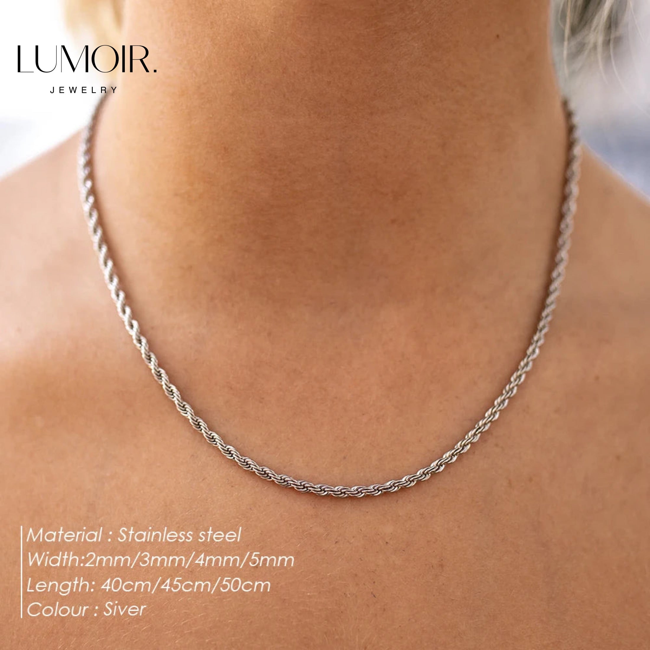 Collier acier inoxydable Fleur