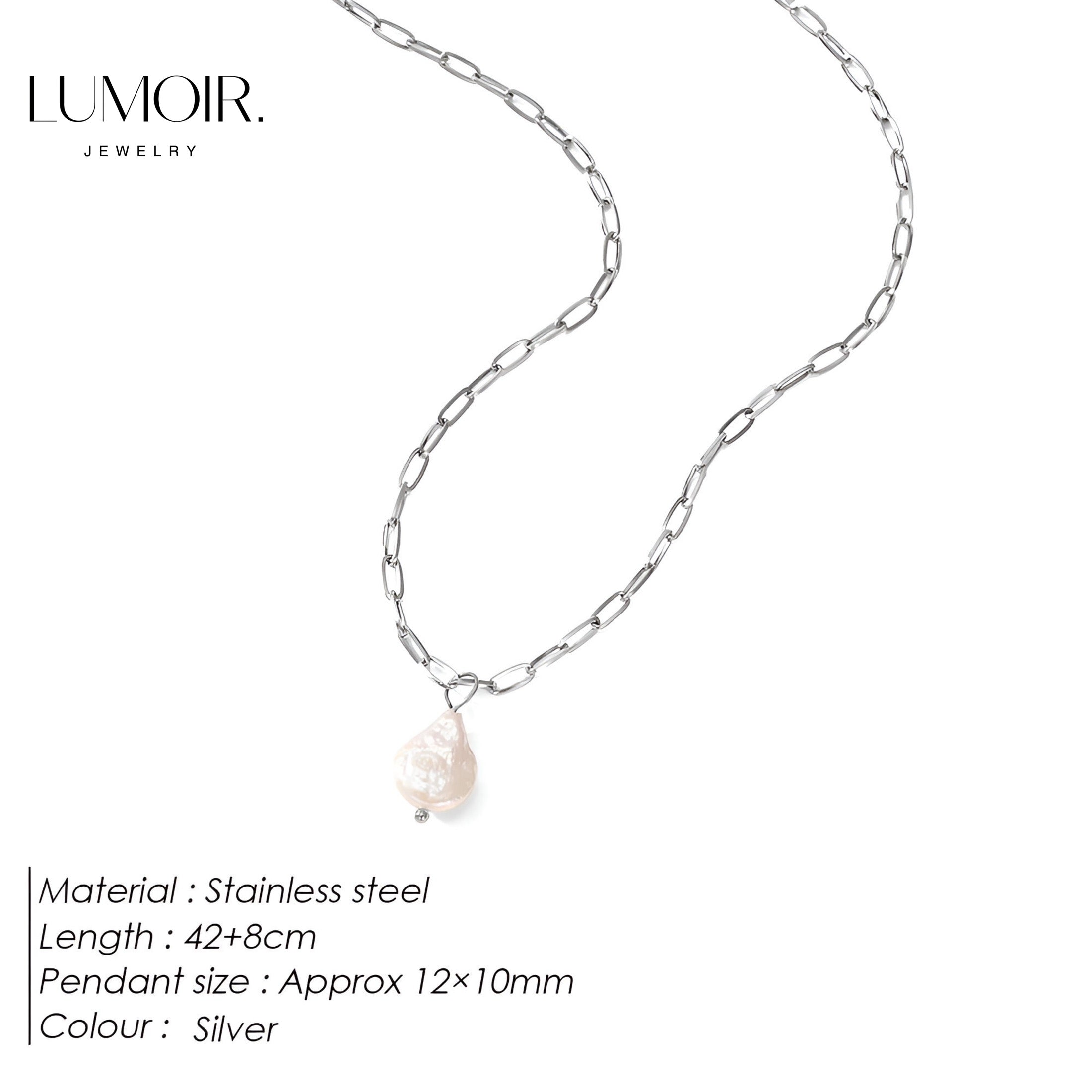 Collier de perles en acier inoxydable Coralie