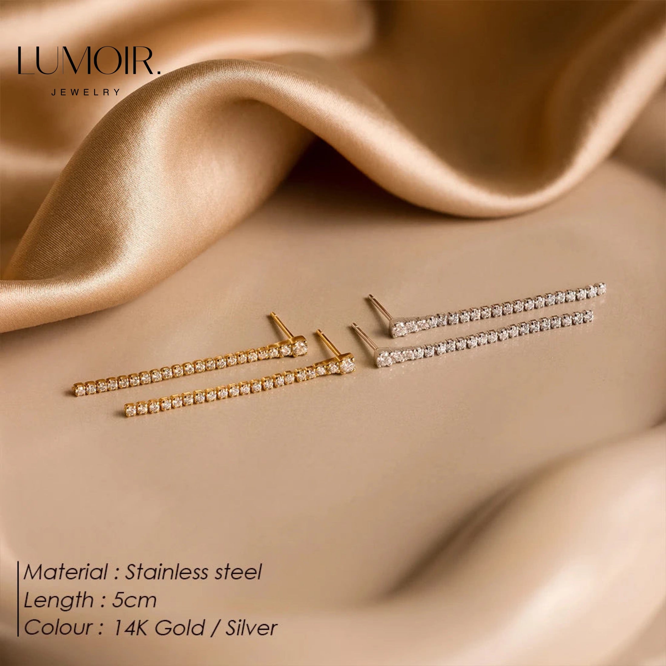 Stainless steel and glass earrings Lia