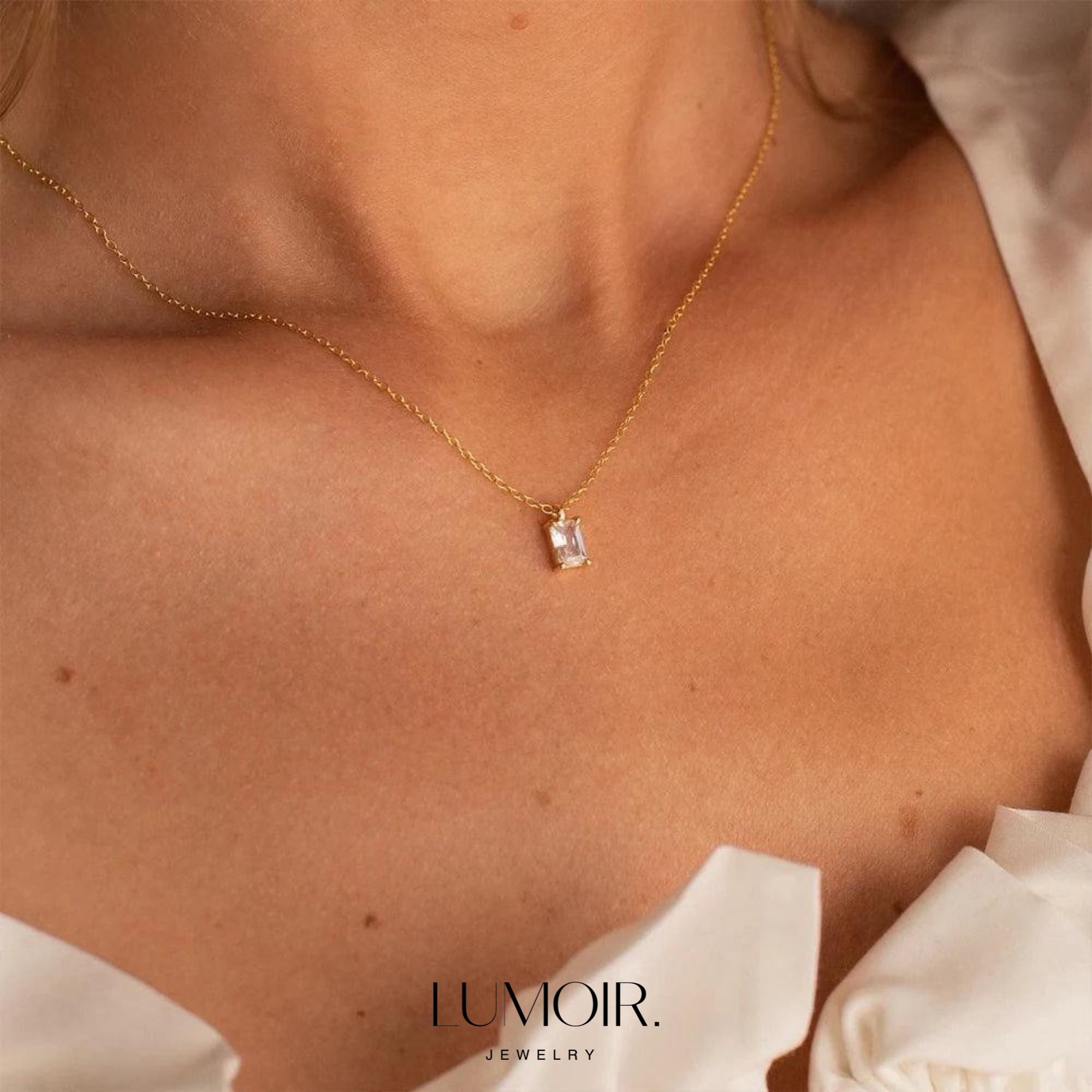 Stainless steel crystal necklace Leonie