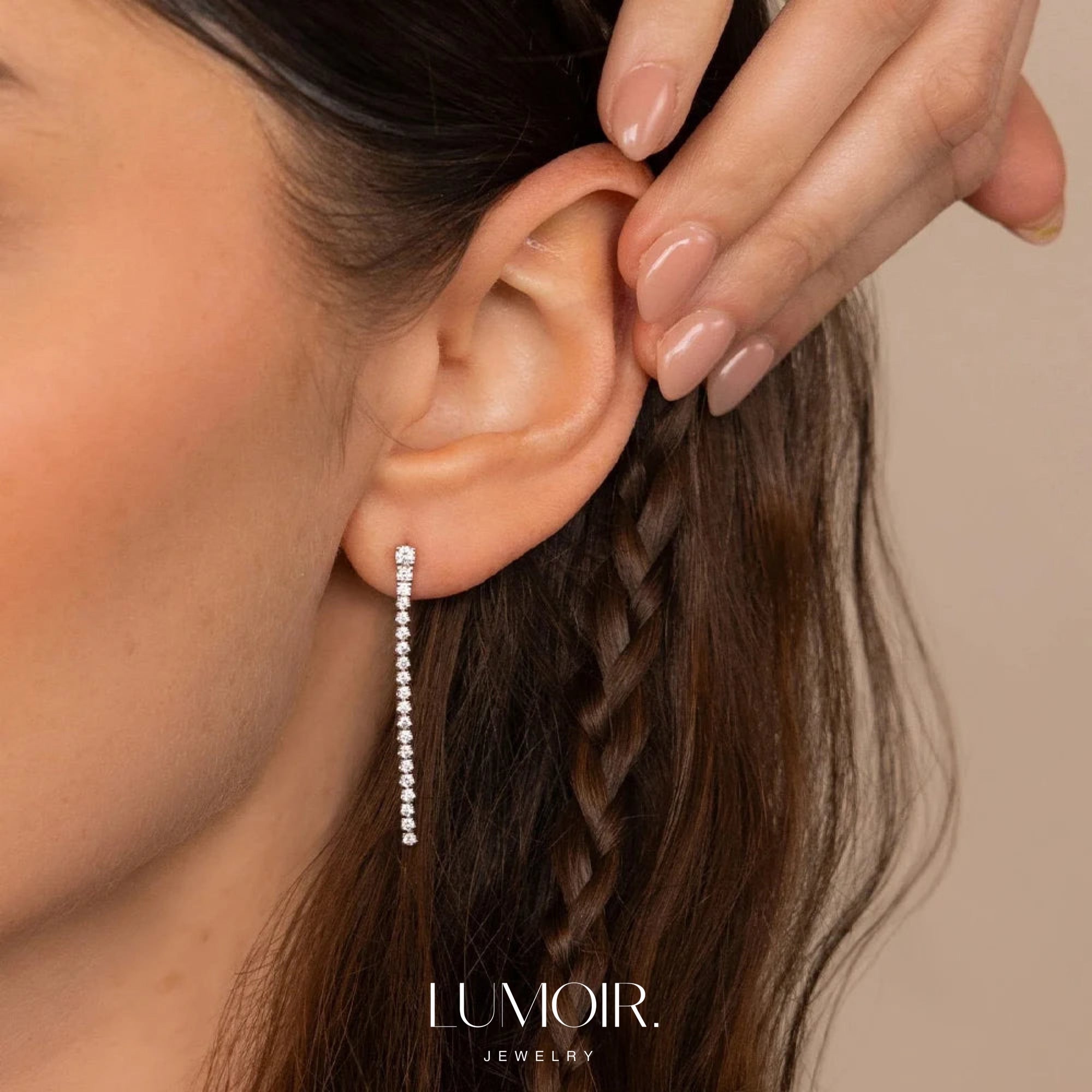 Stainless steel and glass earrings Lia