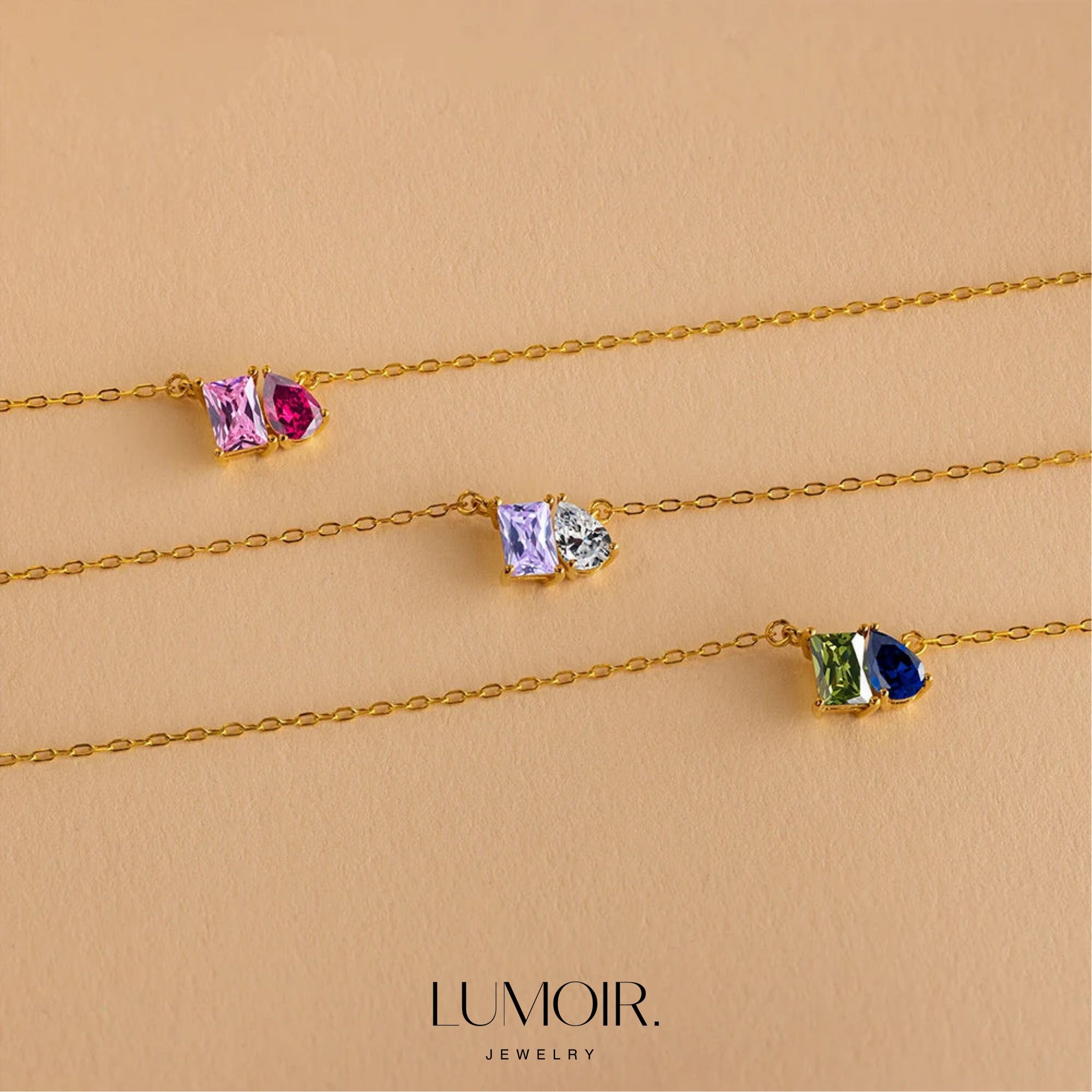 Birthstone necklace Saphira