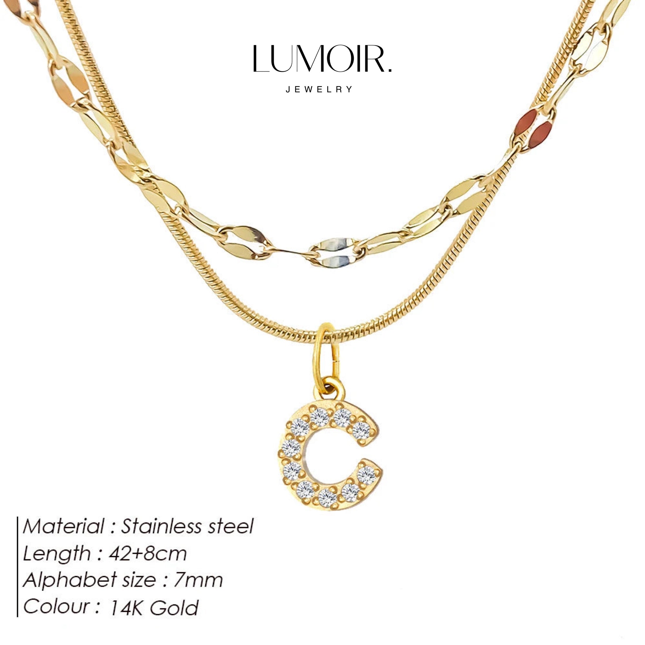 Personalized stainless steel necklace Luna