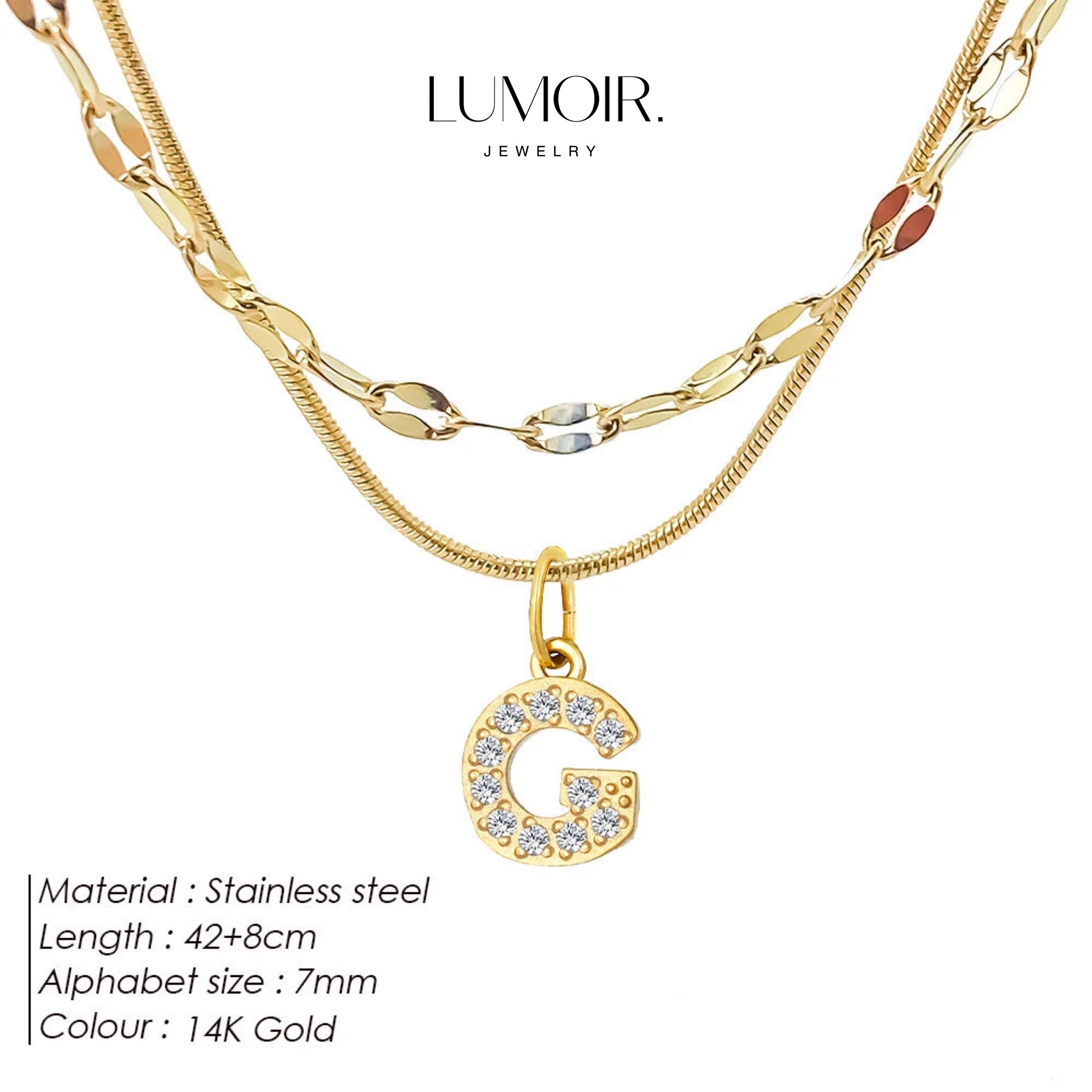 Personalized stainless steel necklace Luna