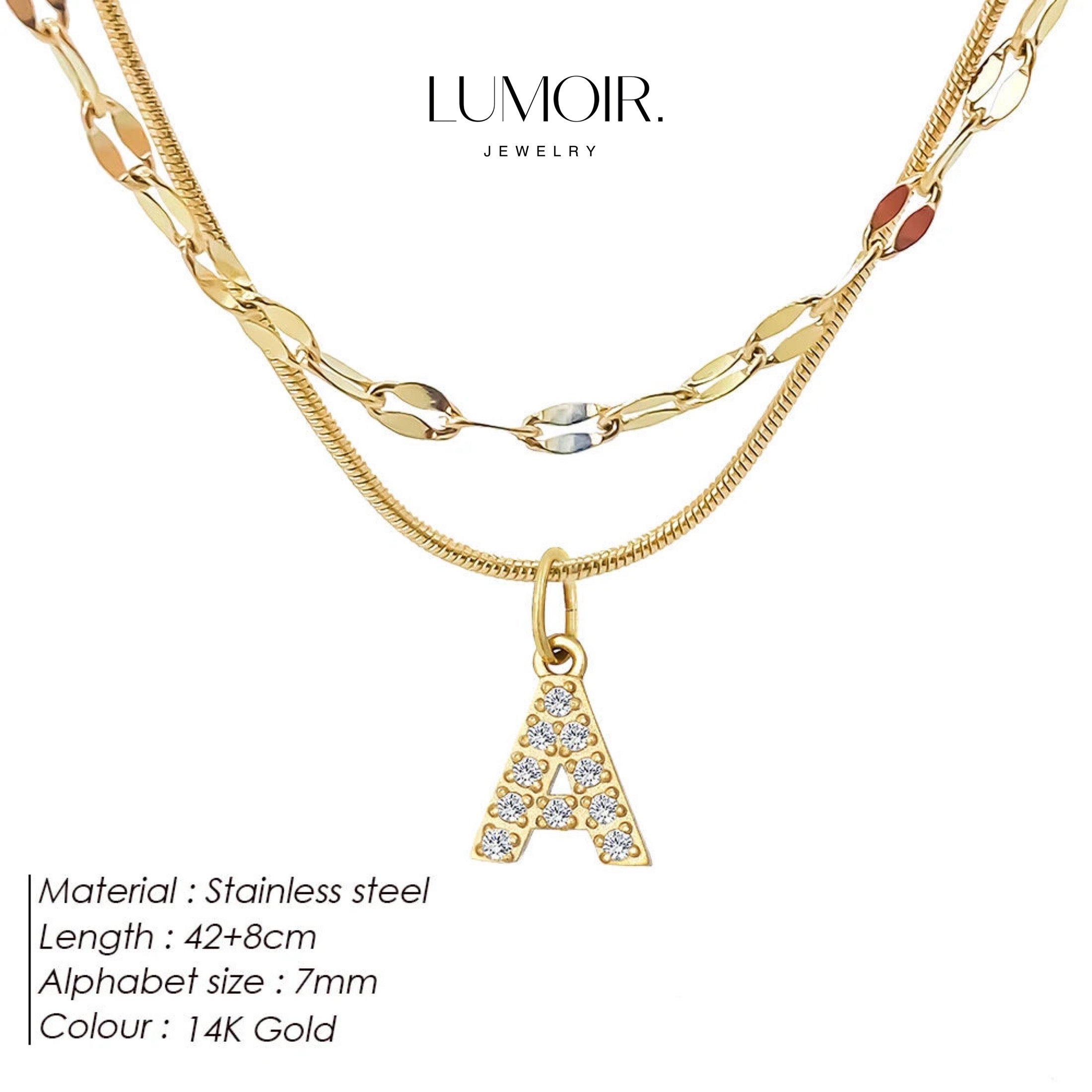Personalized stainless steel necklace Luna