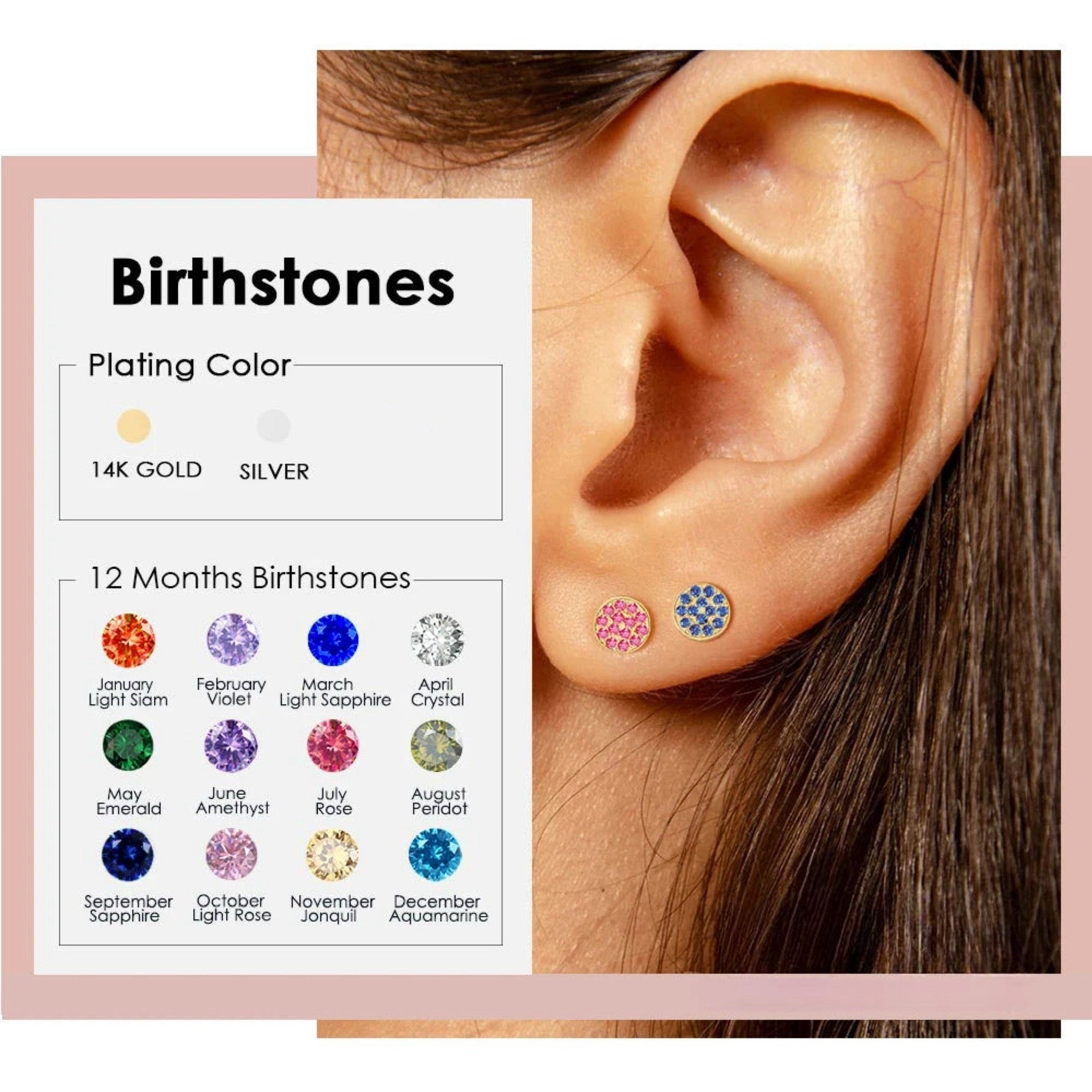 Birthstone earrings Zanira
