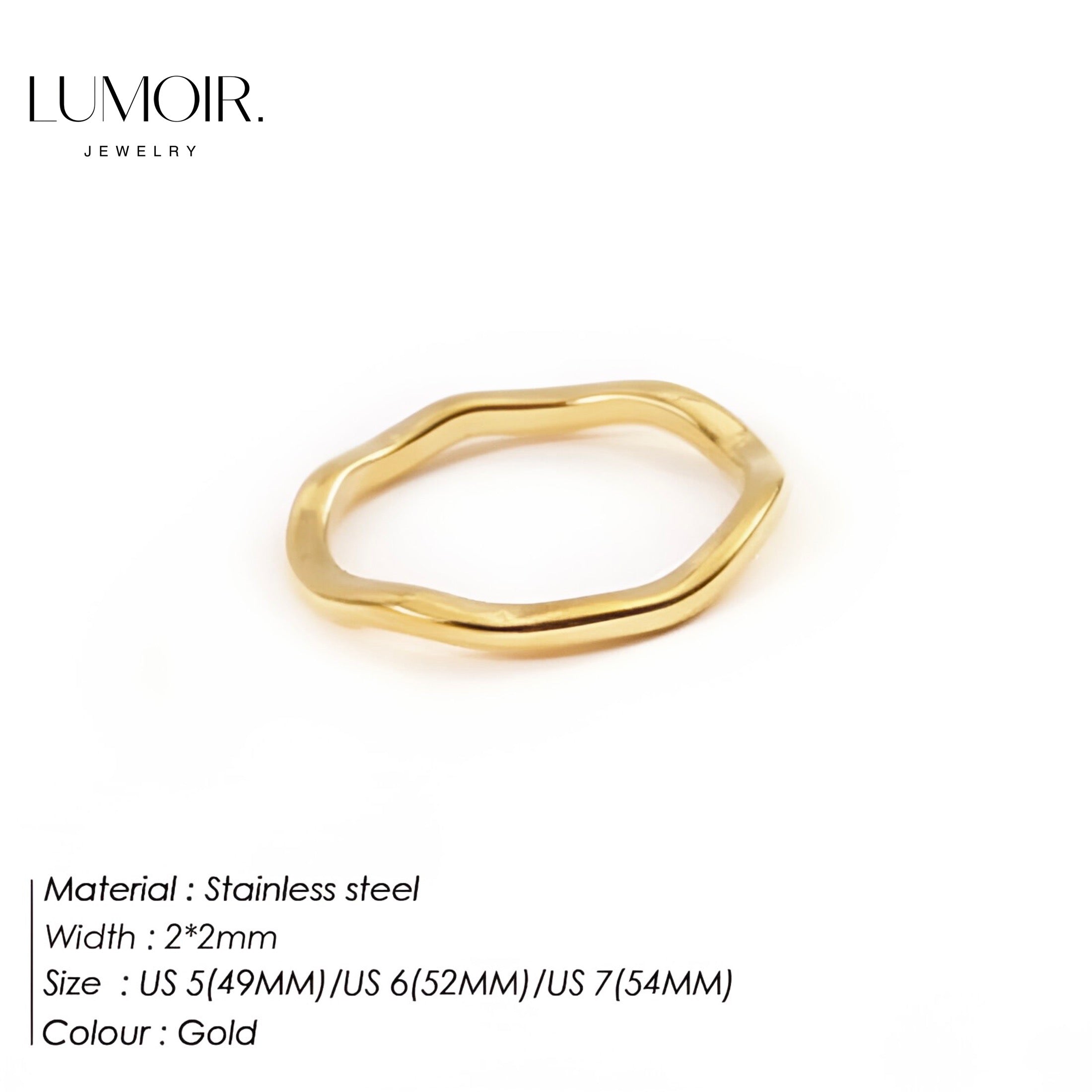 Stainless steel ring Inès