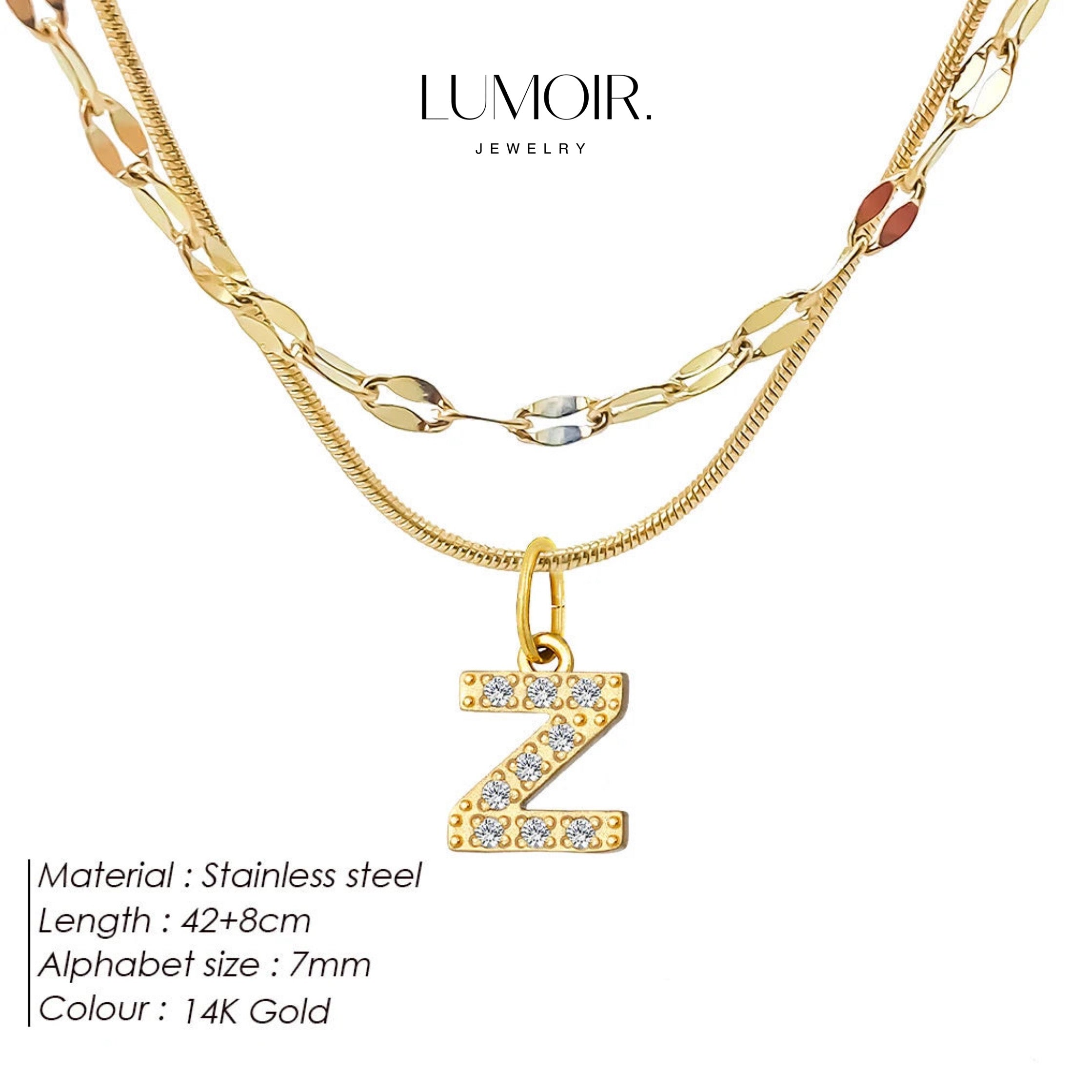 Personalized stainless steel necklace Luna
