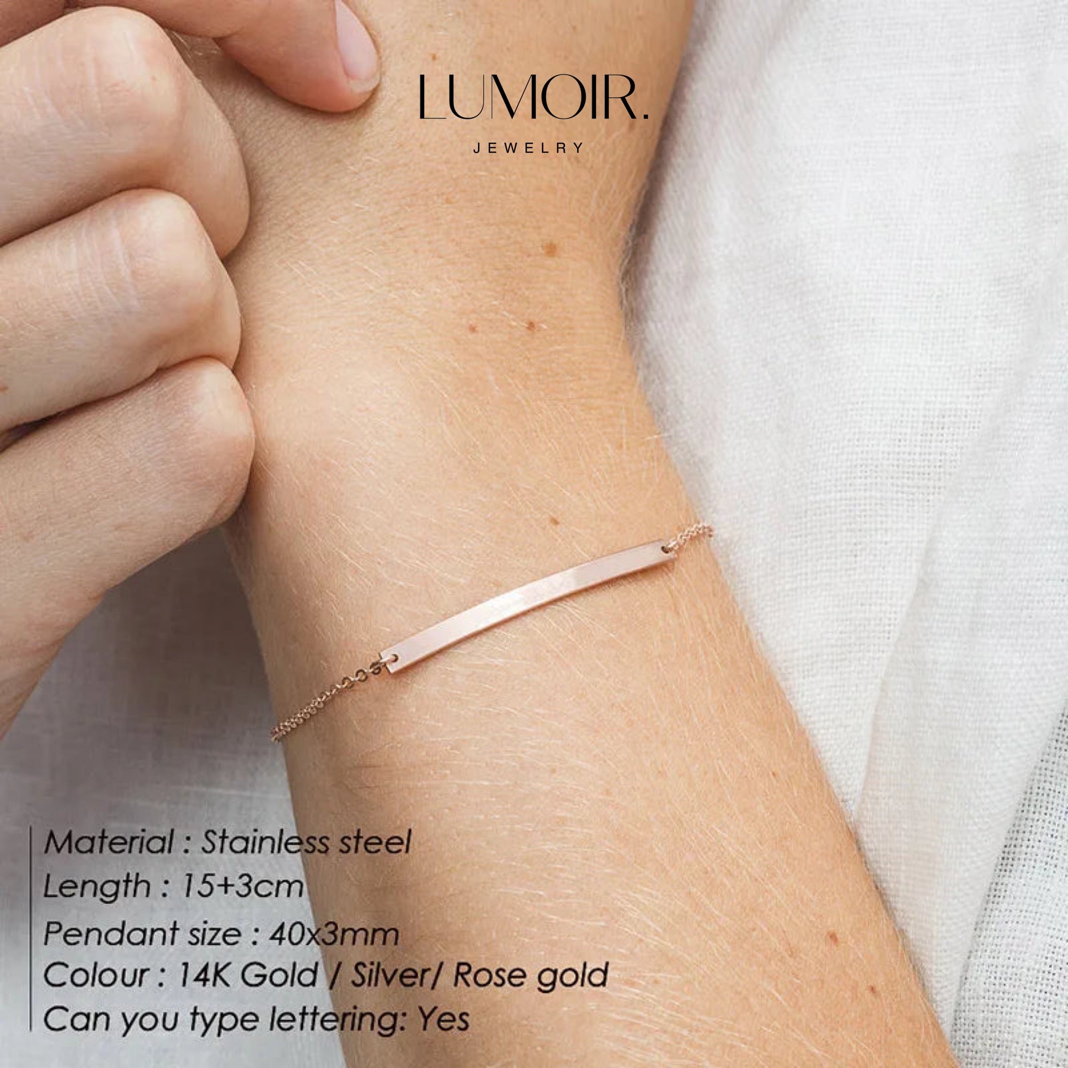 Personalized stainless steel bracelet Lea