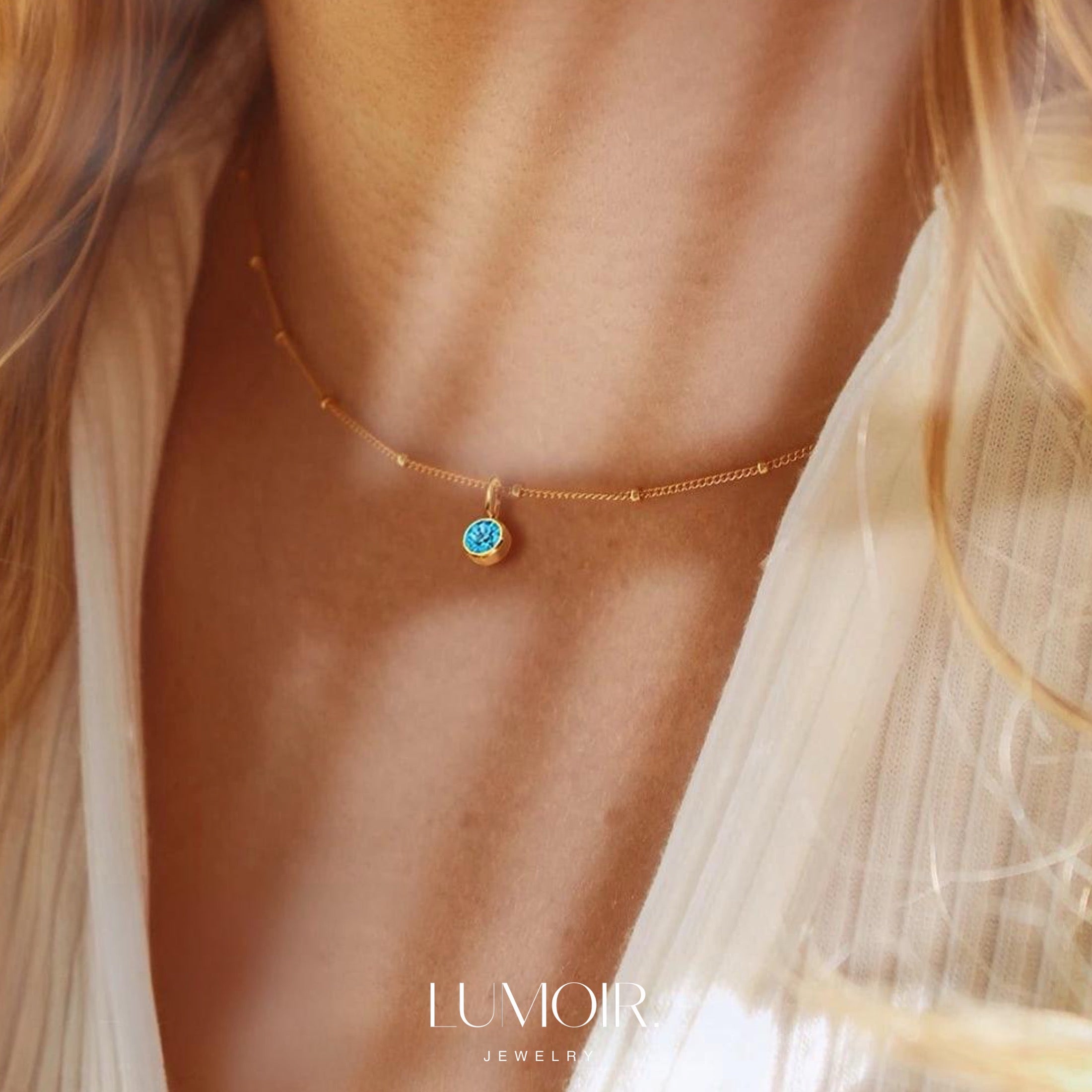 Manja birthstone necklace