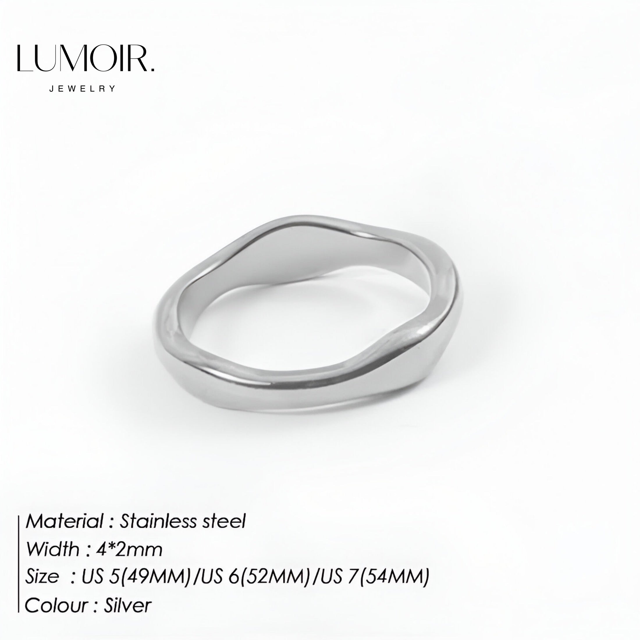 Stainless steel ring Inès