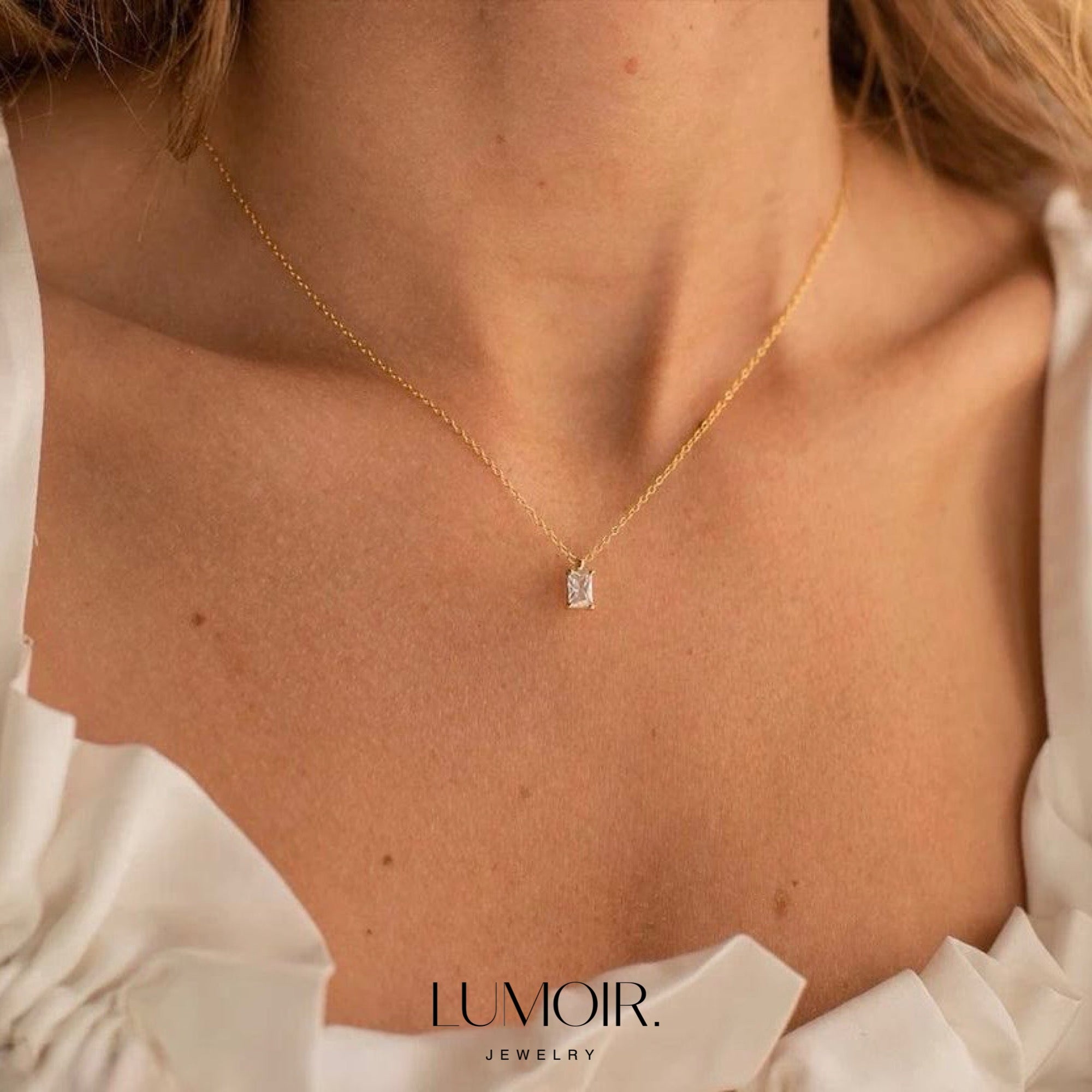 Stainless steel crystal necklace Leonie