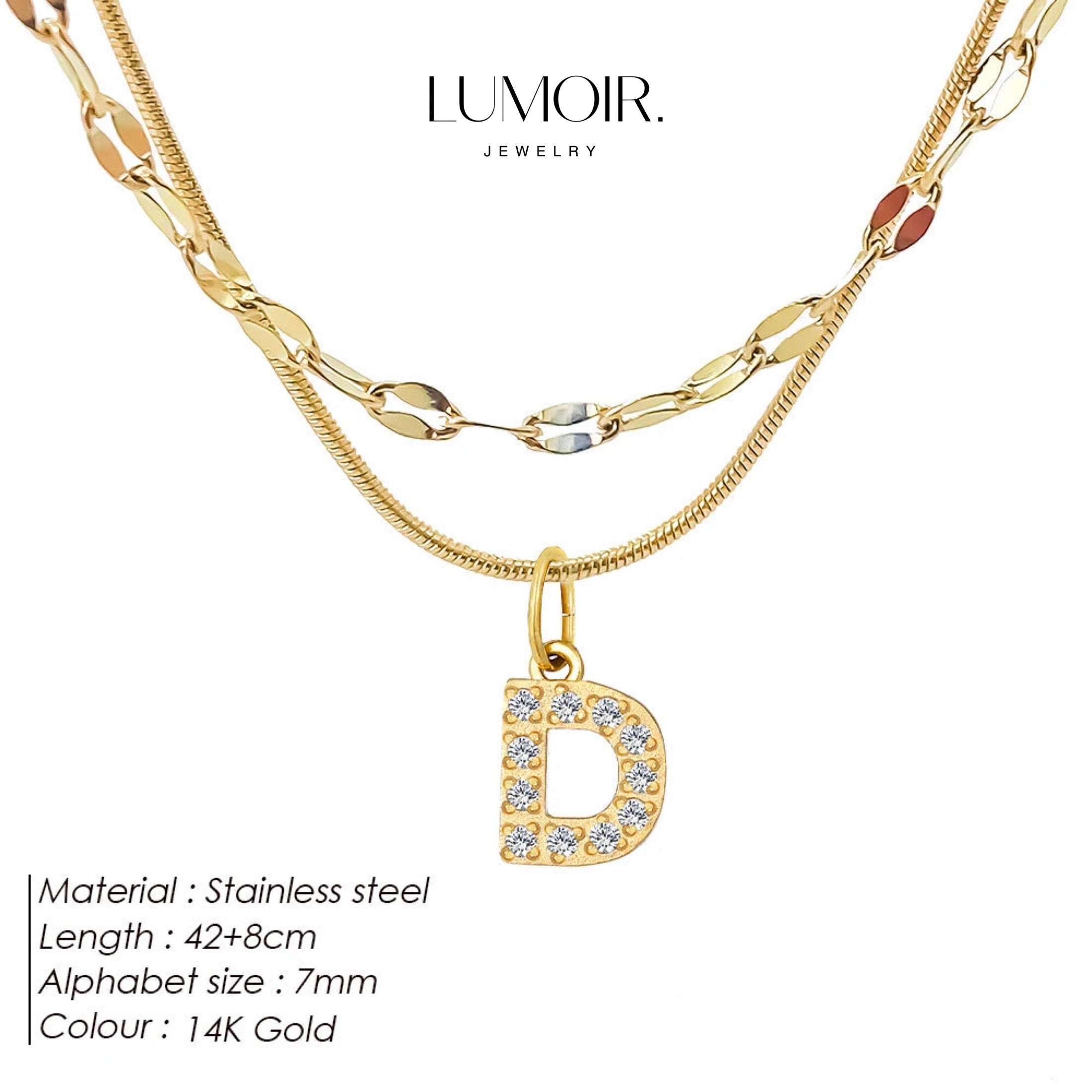 Personalized stainless steel necklace Luna