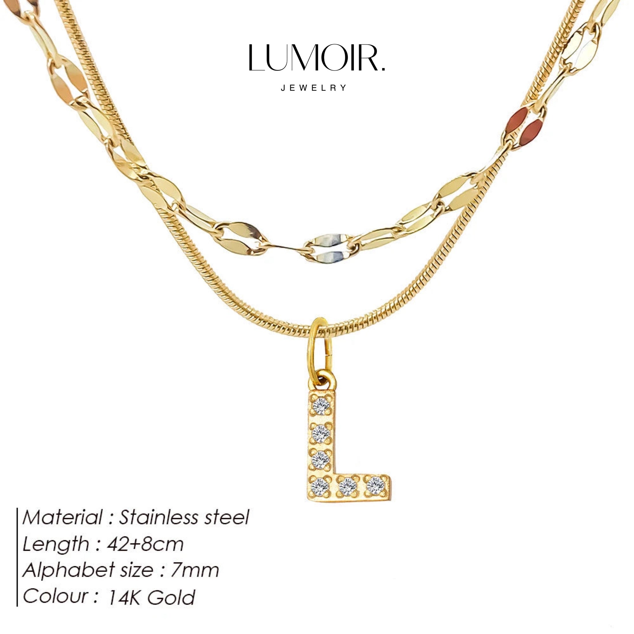 Personalized stainless steel necklace Luna