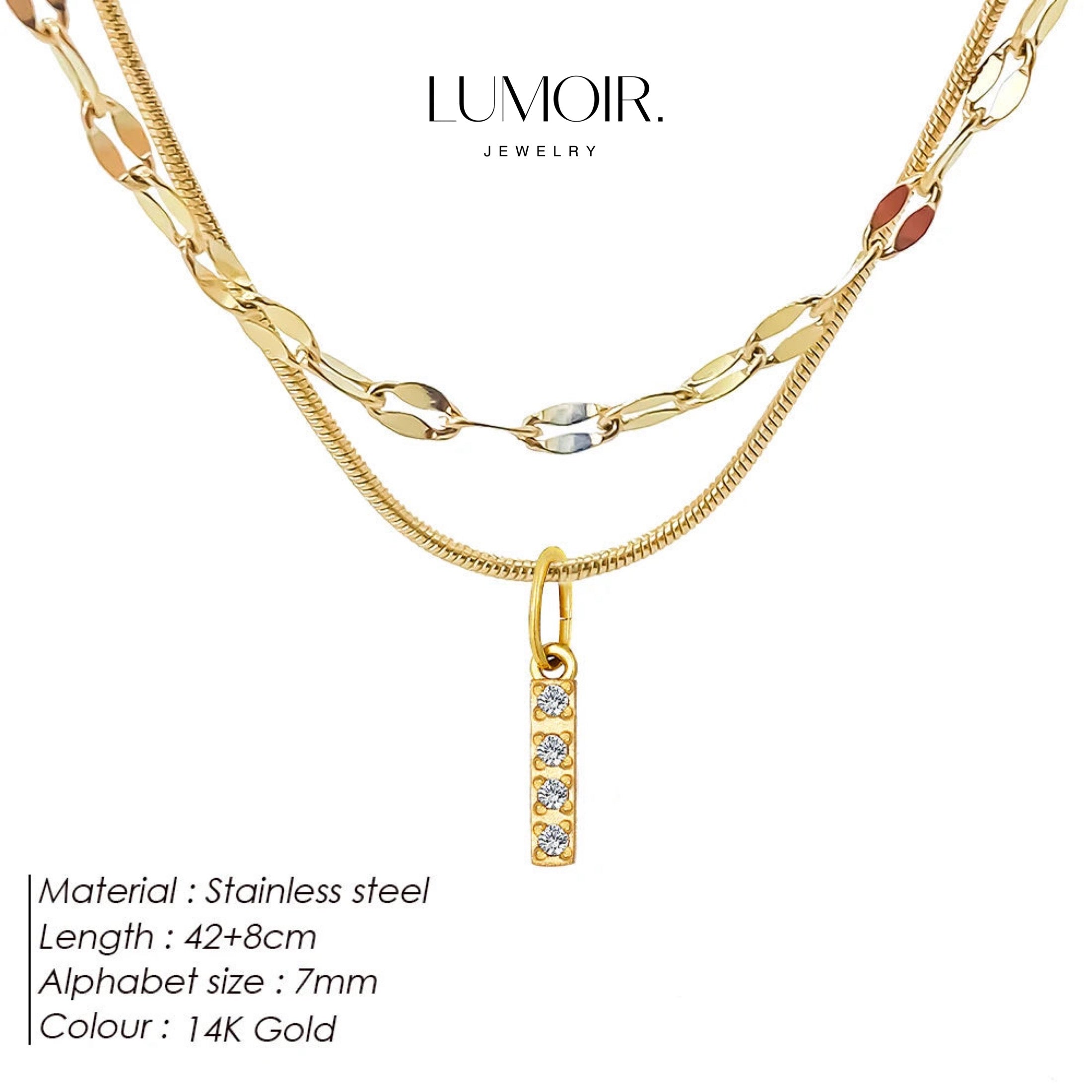 Personalized stainless steel necklace Luna