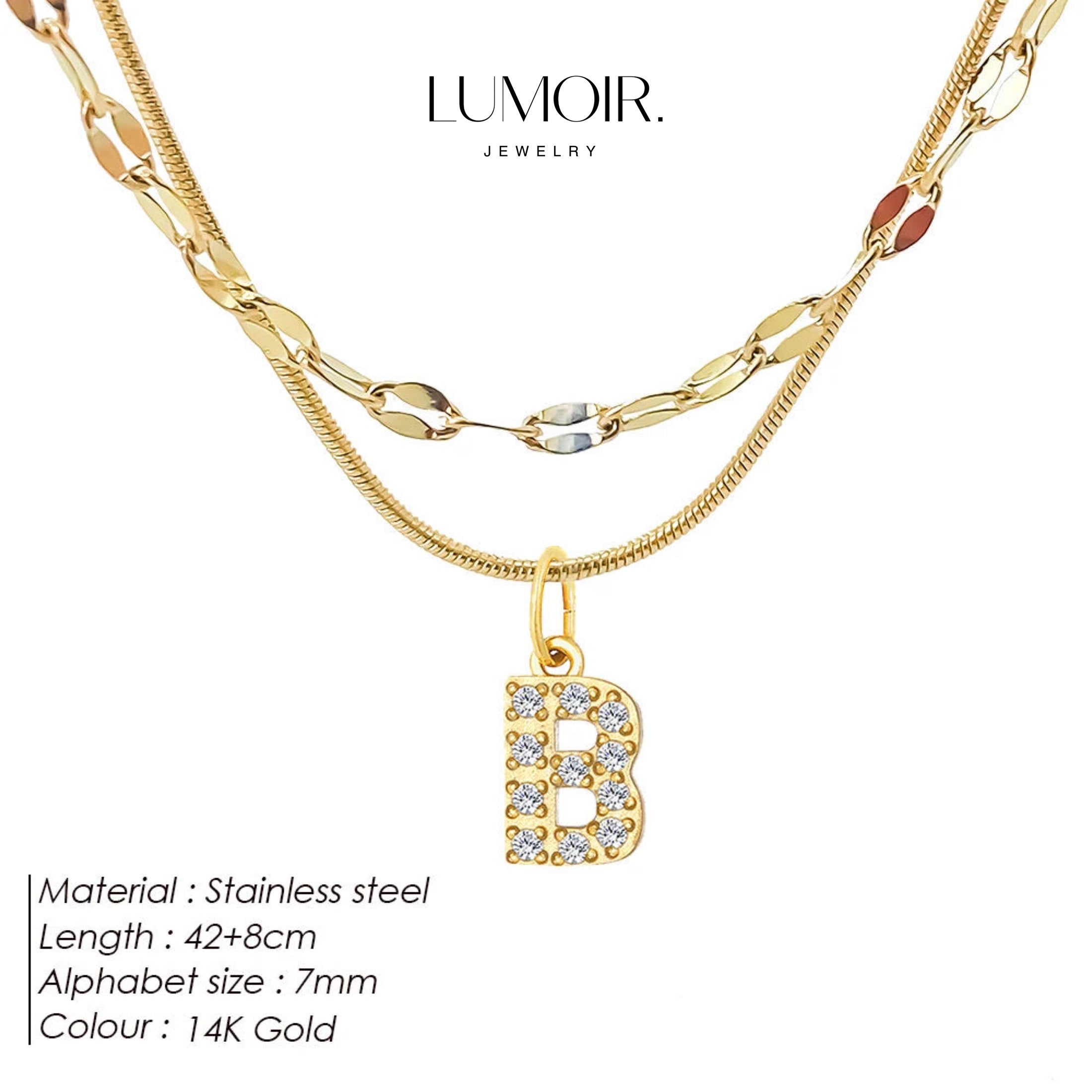 Personalized stainless steel necklace Luna