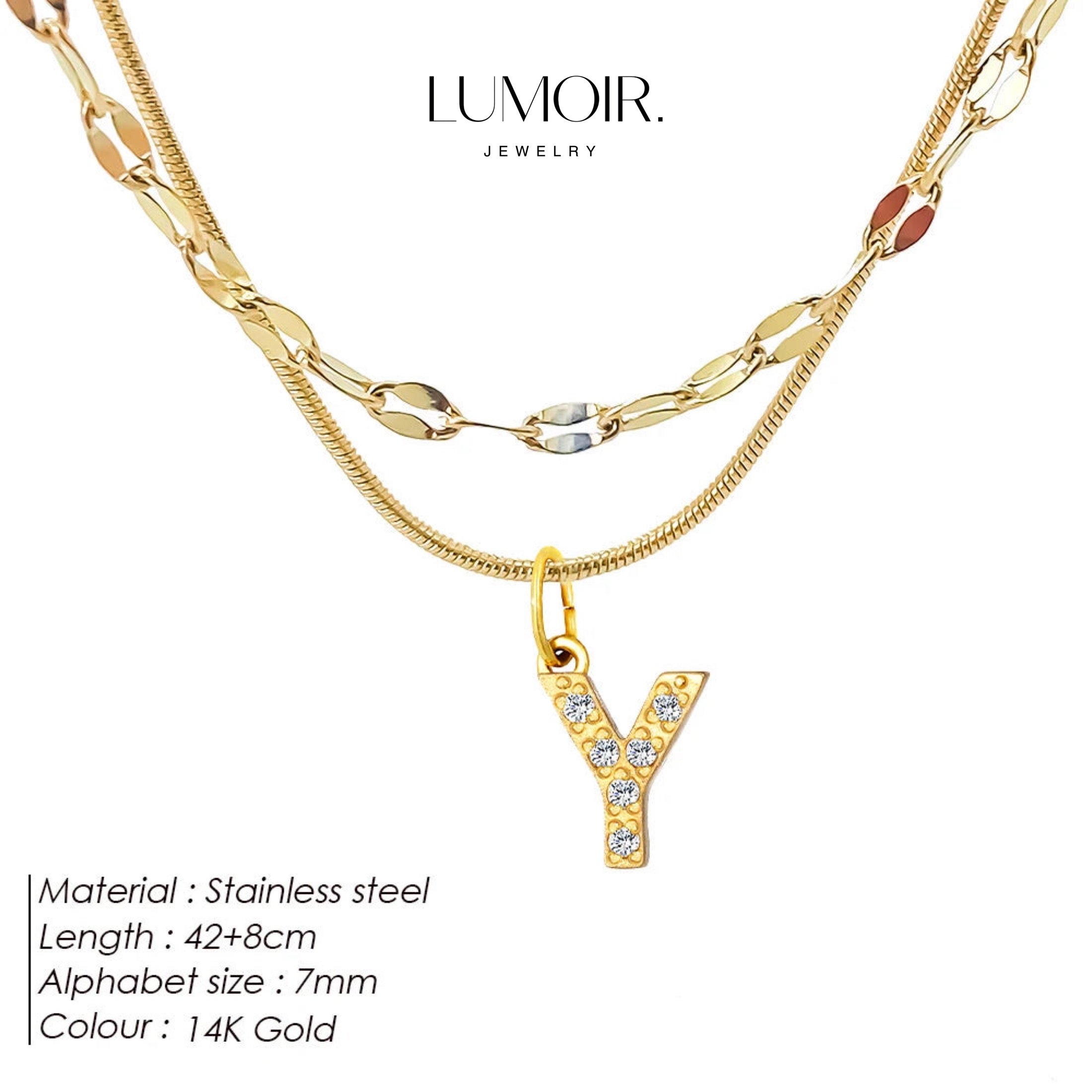 Personalized stainless steel necklace Luna