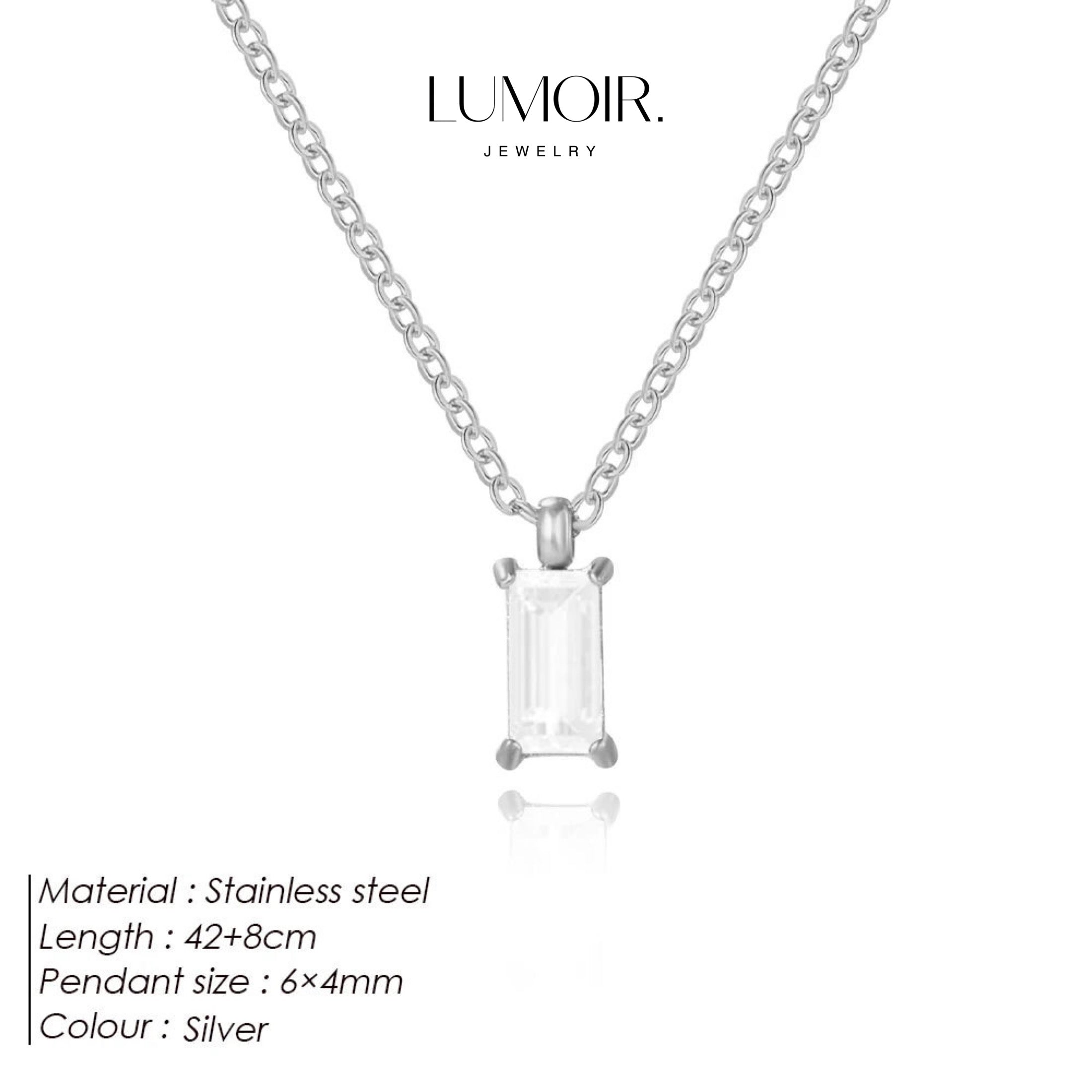 Stainless steel crystal necklace Leonie