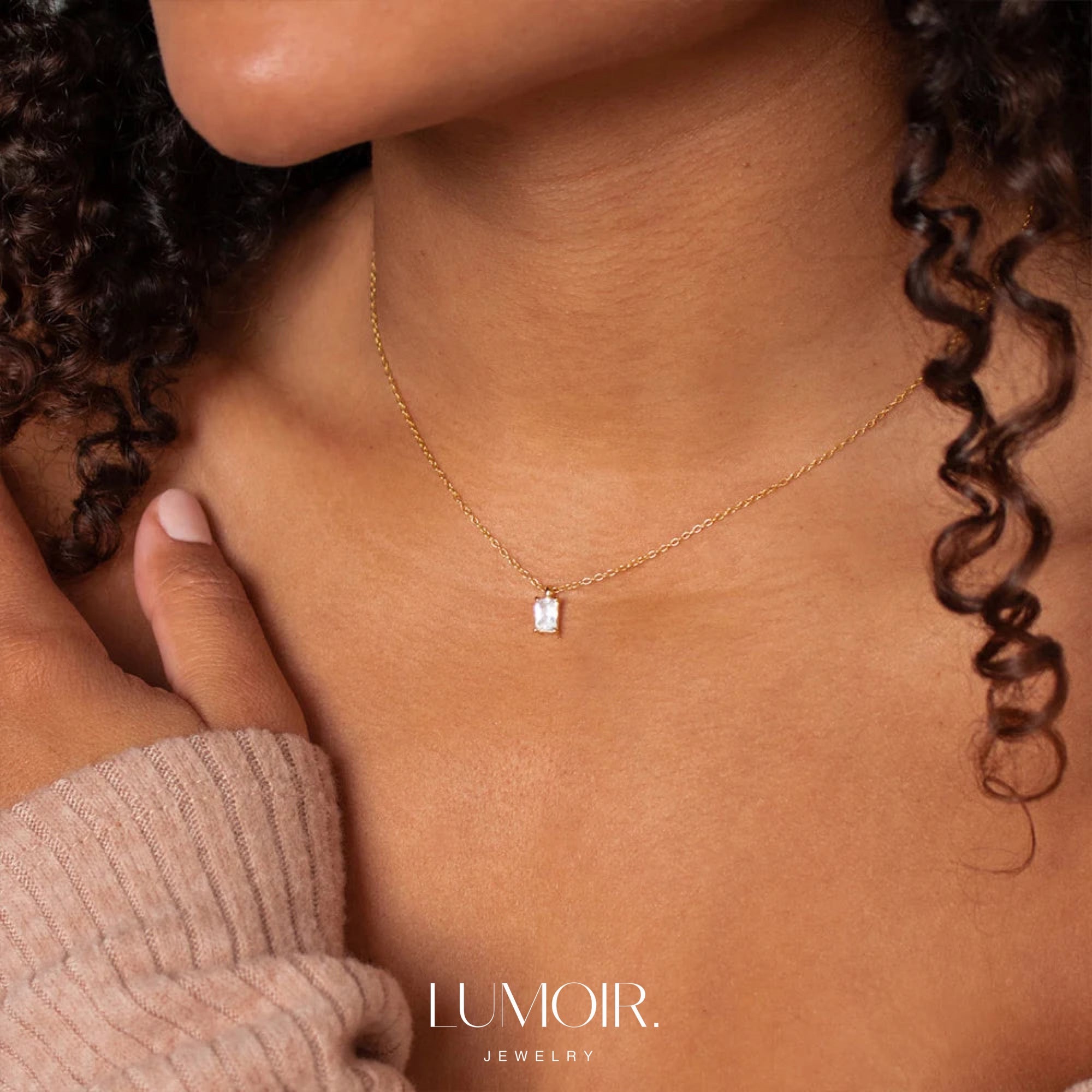 Stainless steel crystal necklace Leonie