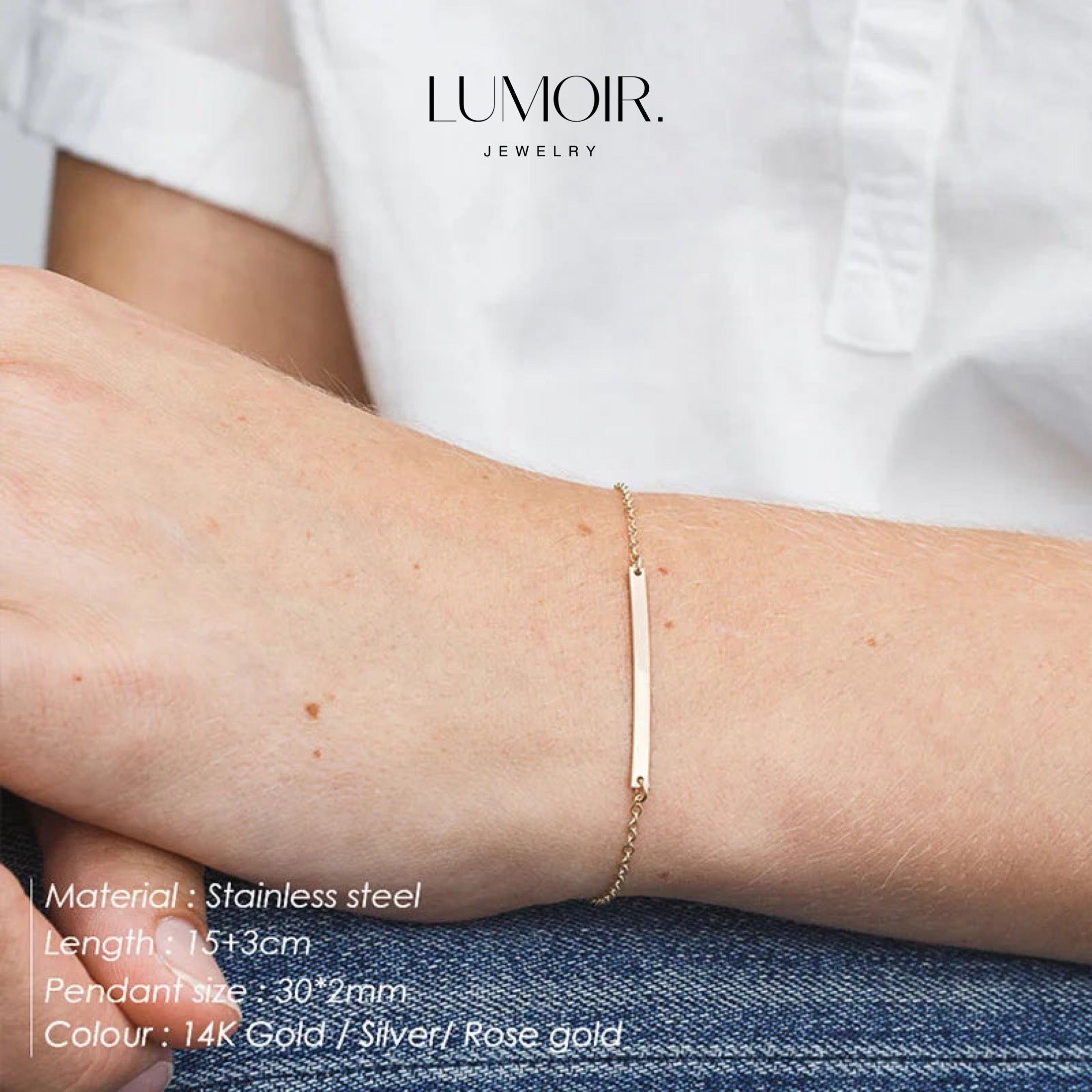 Personalized stainless steel bracelet Lea