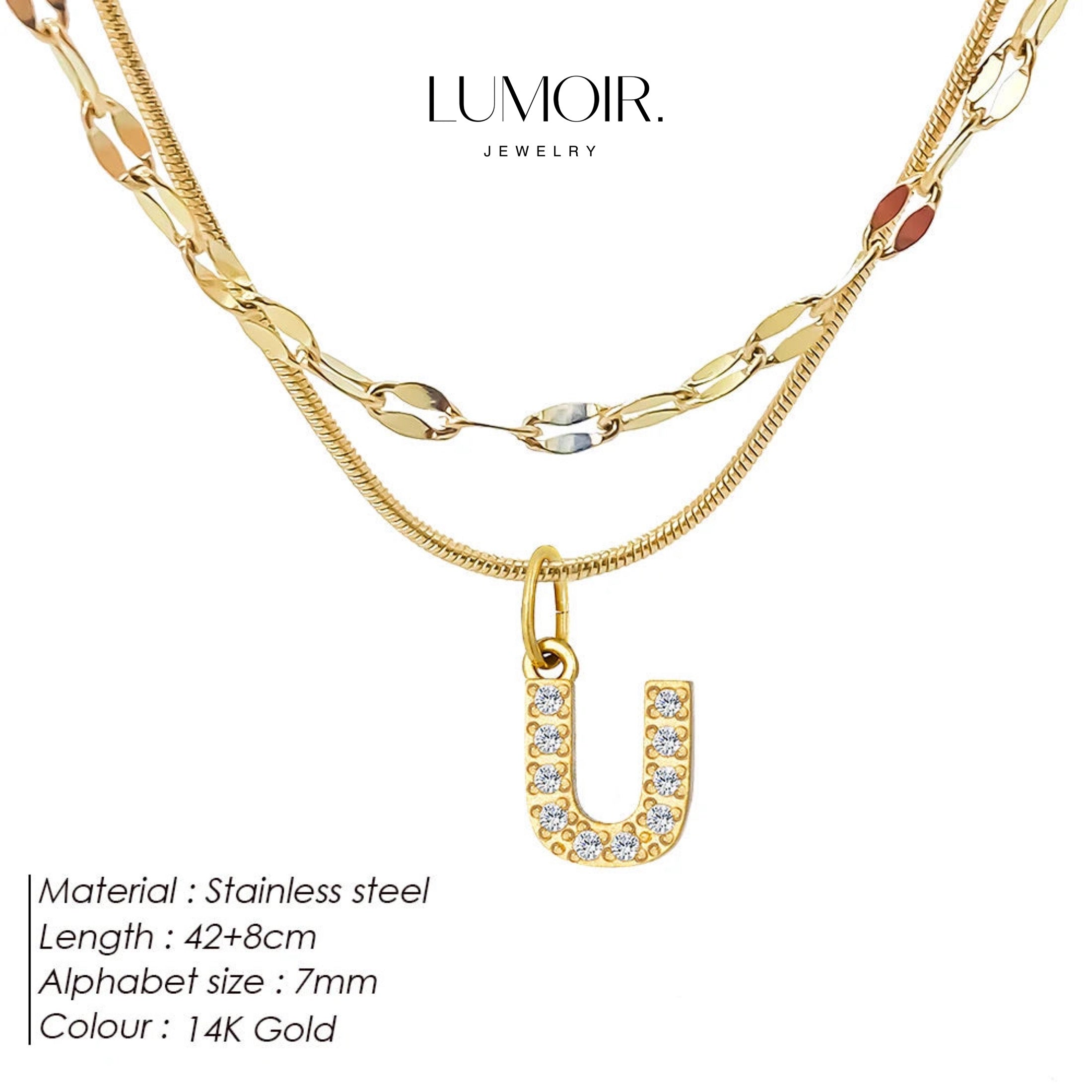 Personalized stainless steel necklace Luna