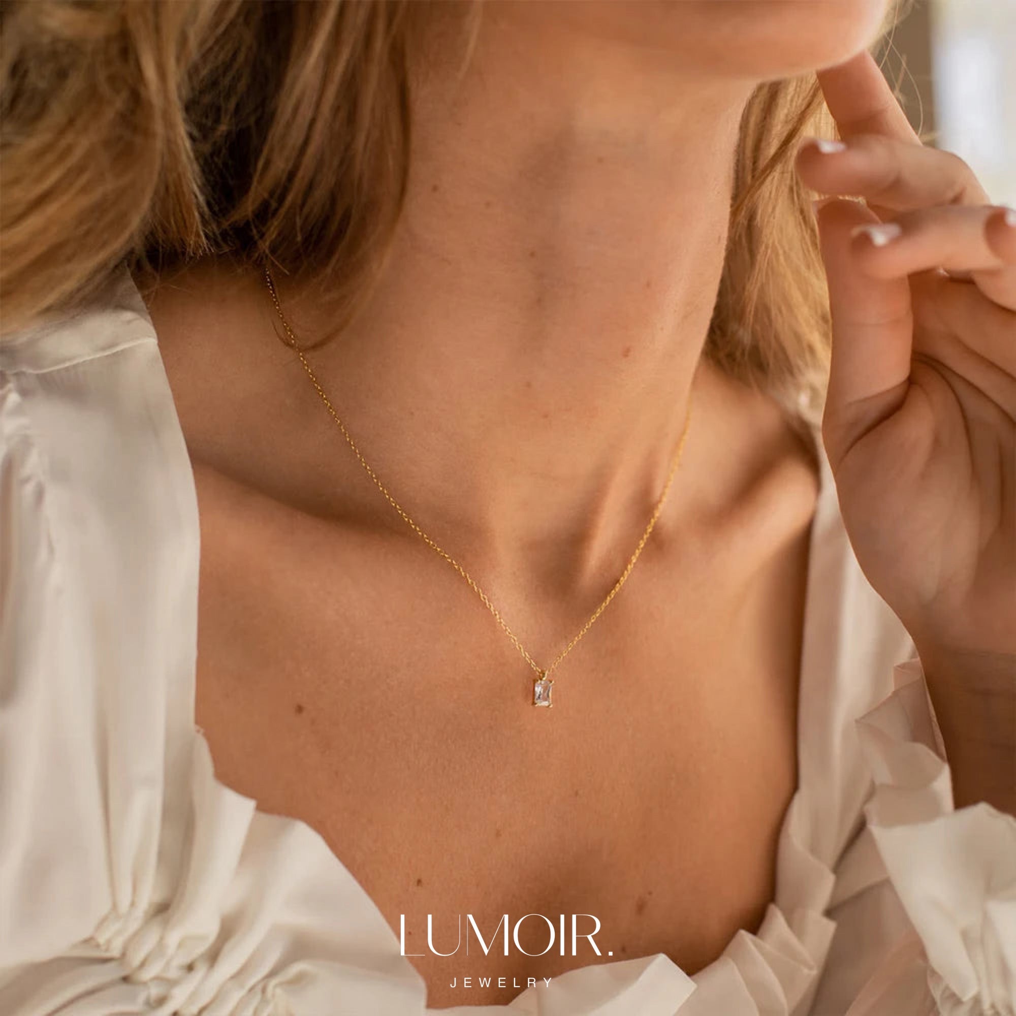 Stainless steel crystal necklace Leonie