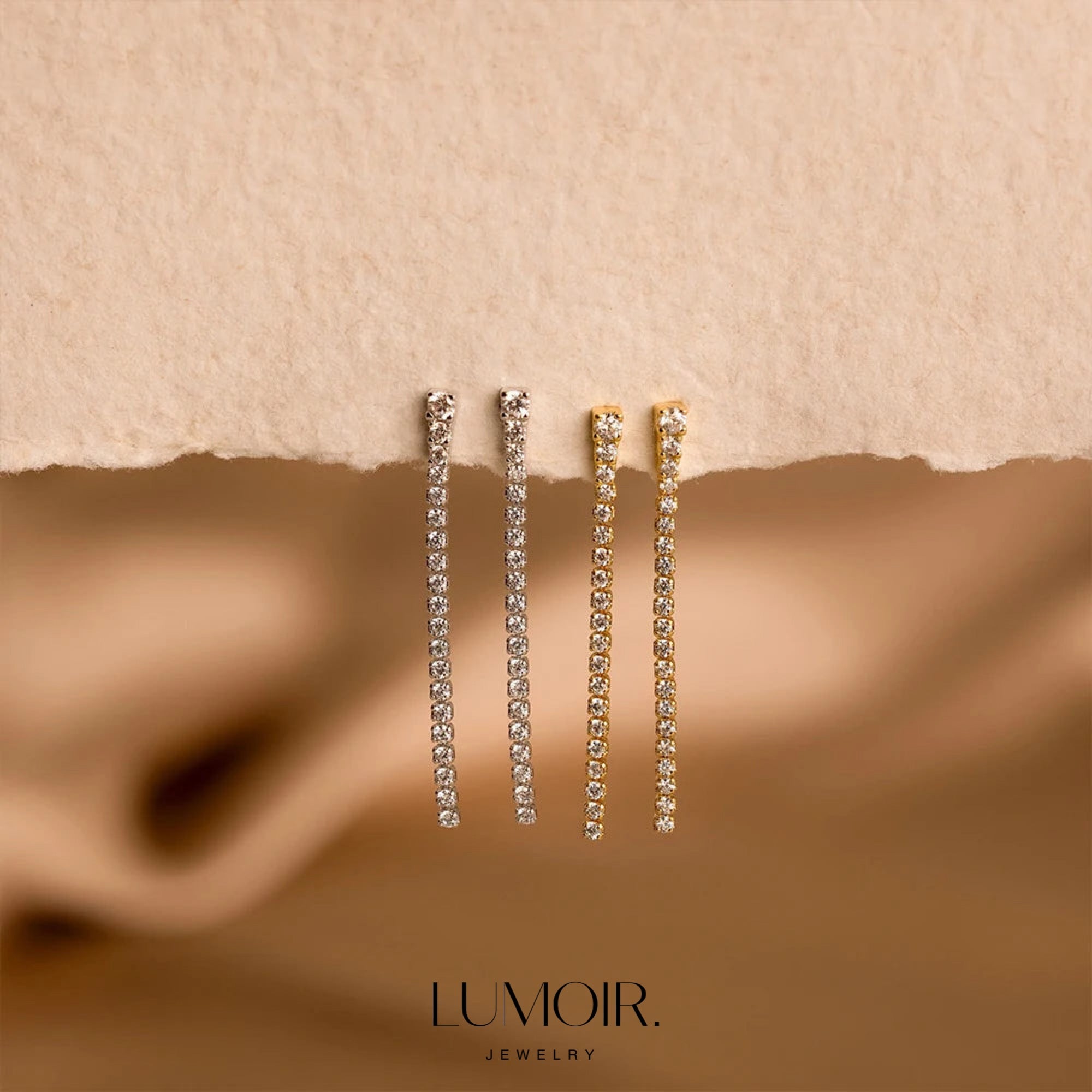 Stainless steel and glass earrings Lia