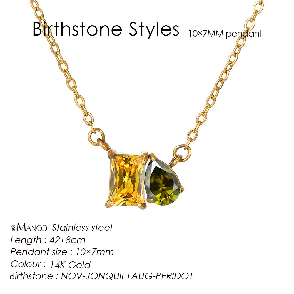 Birthstone necklace Saphira