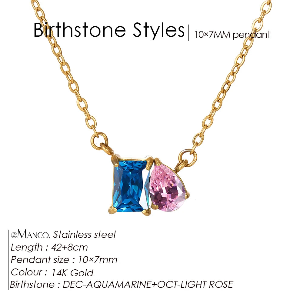 Birthstone necklace Saphira