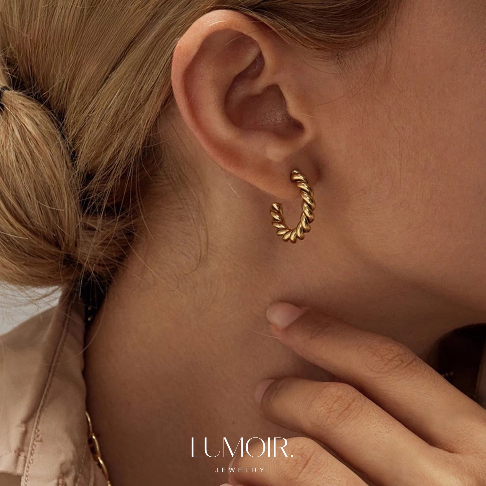 Boucle d'oreille en acier inoxydable Elya