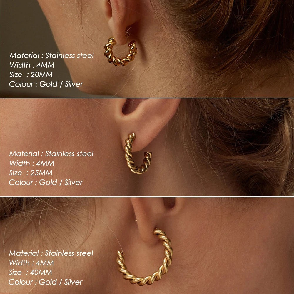 Boucles d'oreilles en acier inoxydable Elya