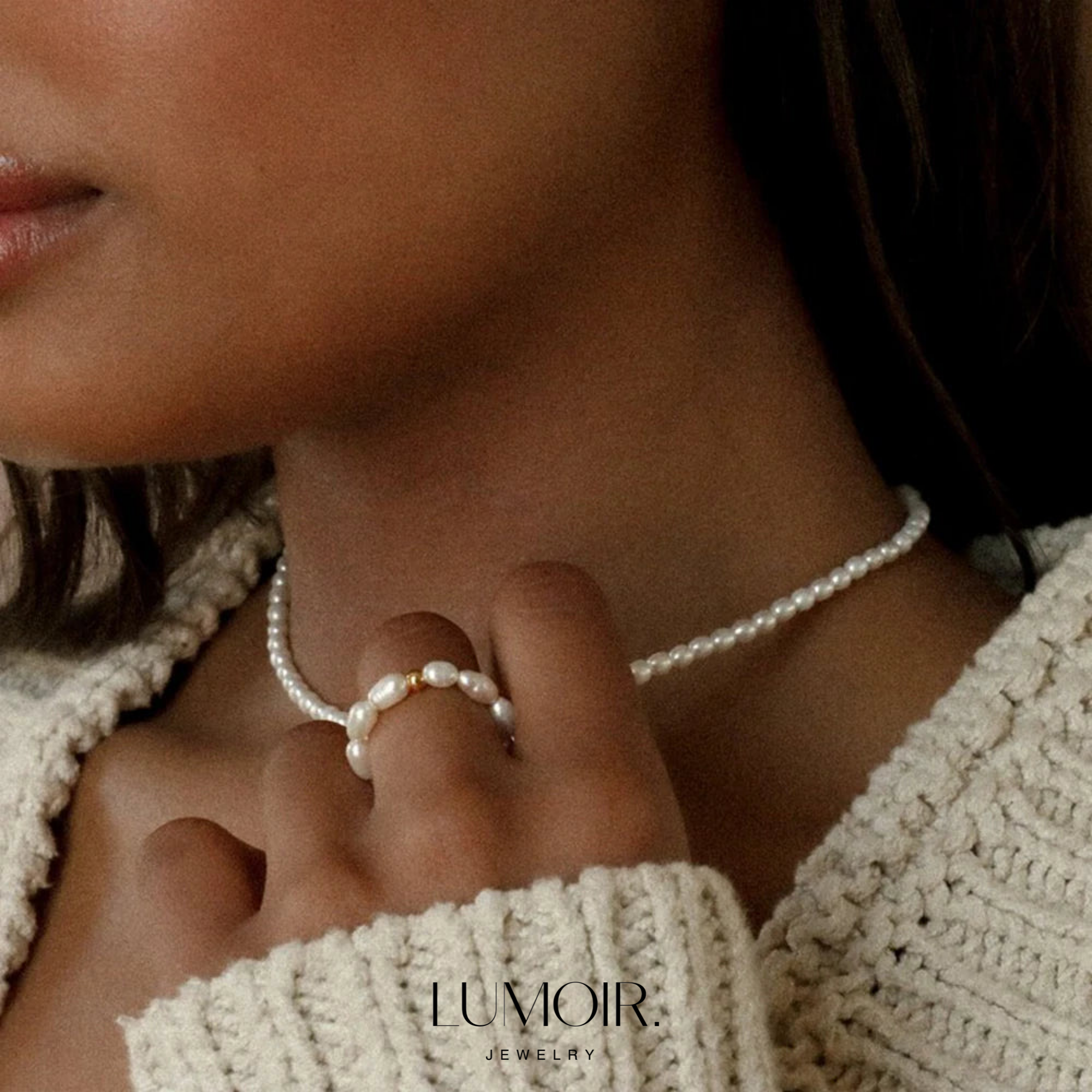 Anneau de perles en acier inoxydable Lior