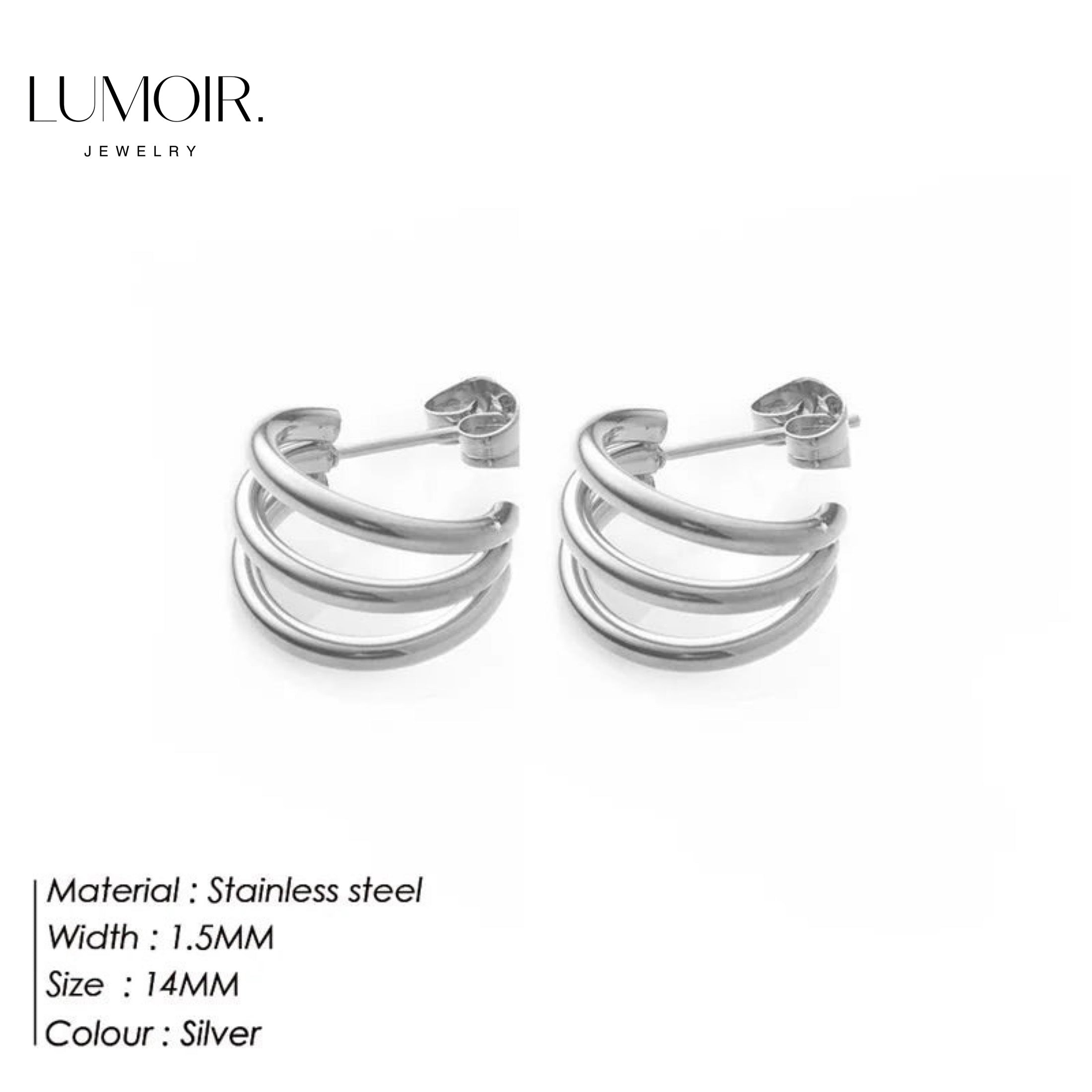 Boucles d'oreilles en acier inoxydable Yalina