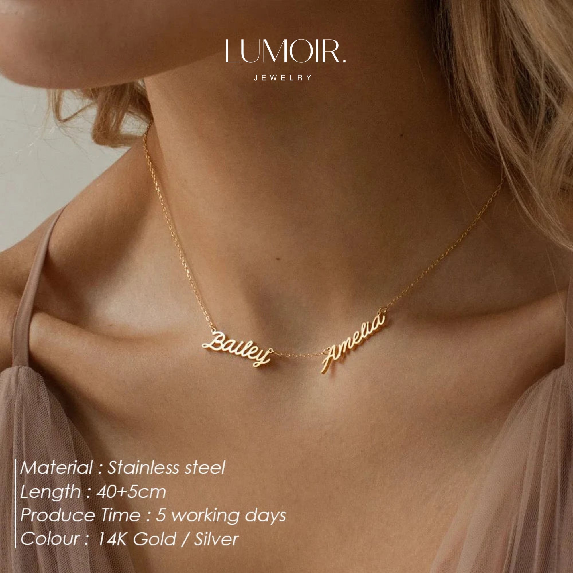 Collier personnalisé en acier inoxydable Terra