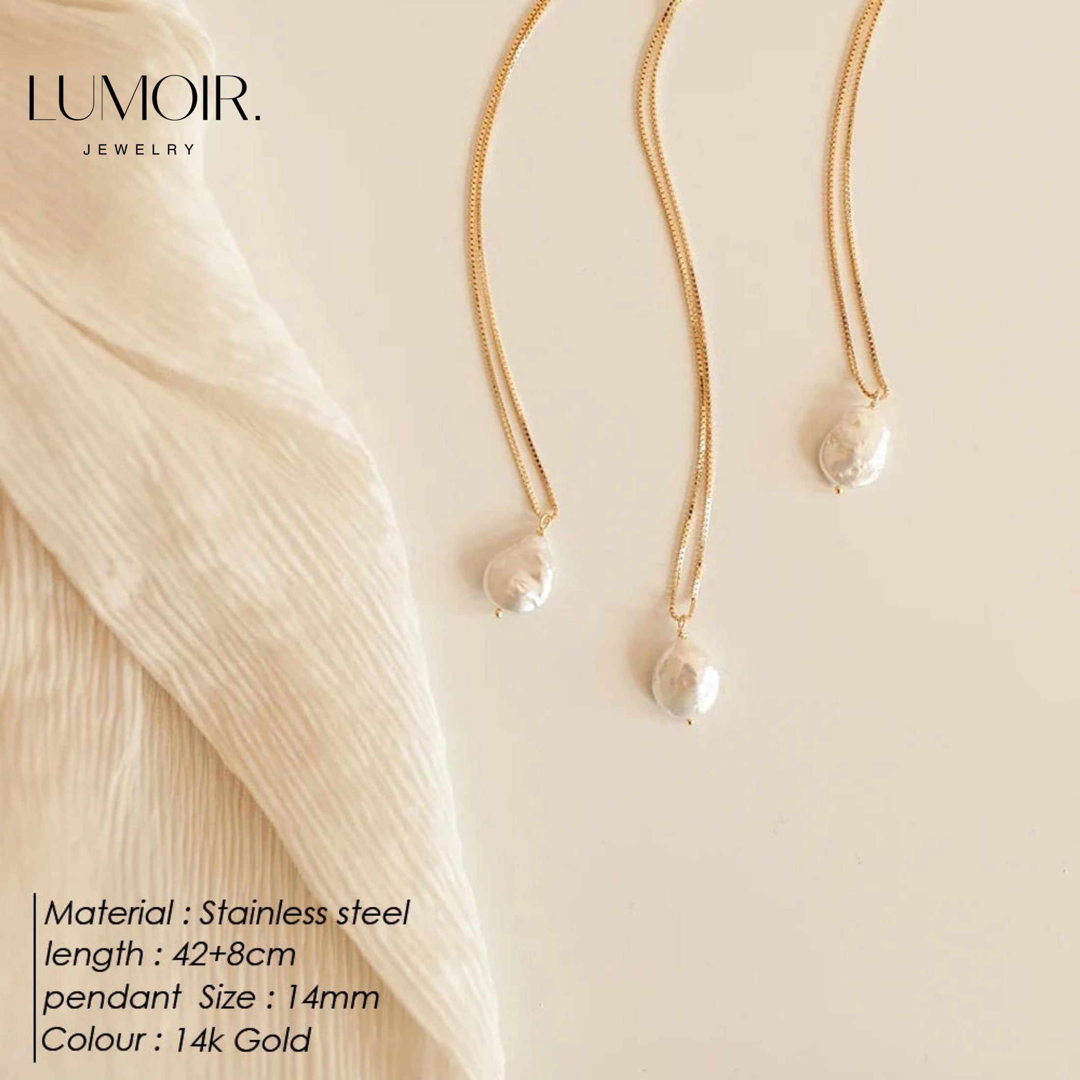 Collier en acier inoxydable et nacre Julie
