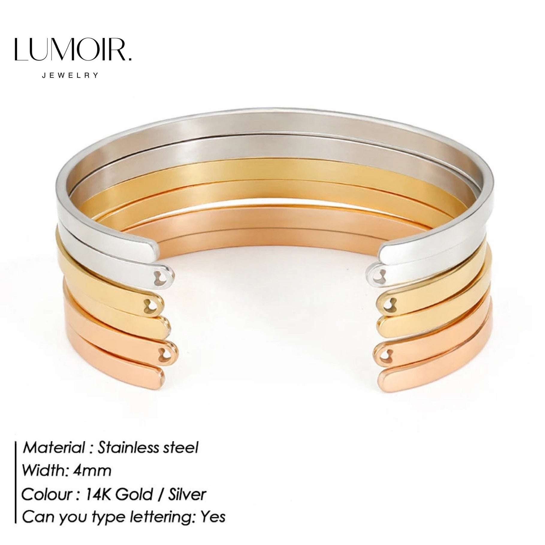 Bracelet personnalisé en acier inoxydable Dawn