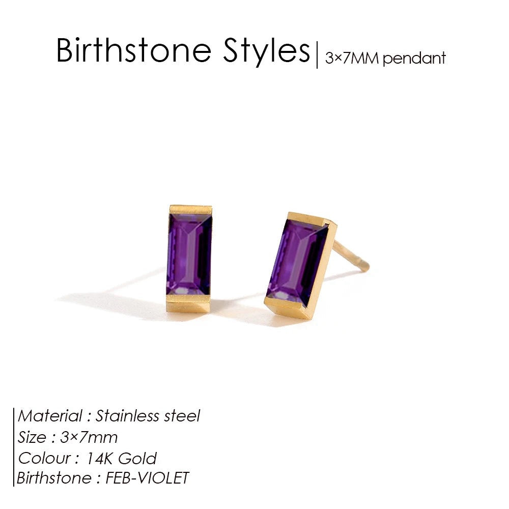 Boucles d'oreilles pierre de naissance Lina