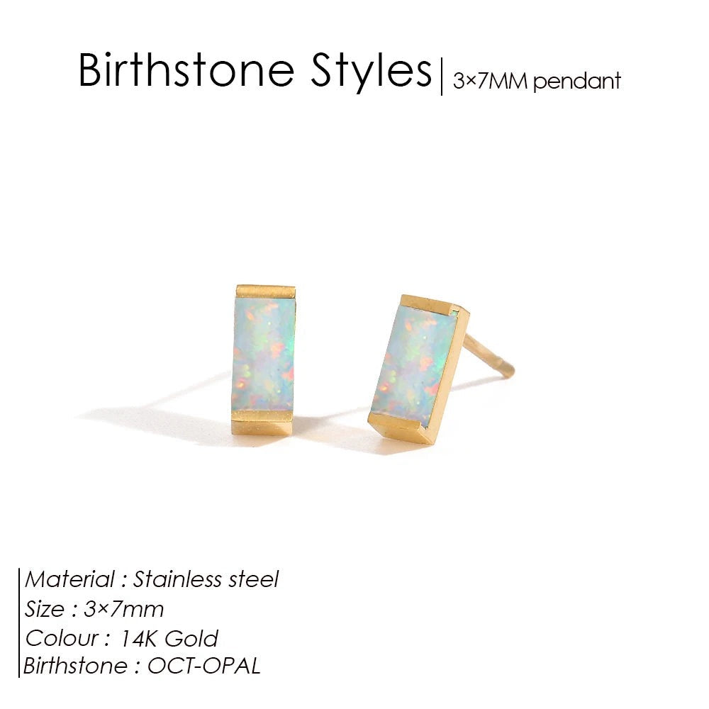 Boucles d'oreilles pierre de naissance Lina