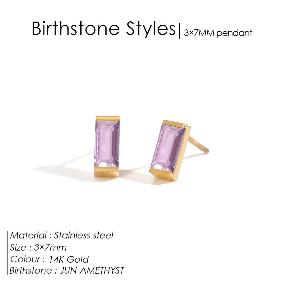 Boucles d'oreilles pierre de naissance Lina
