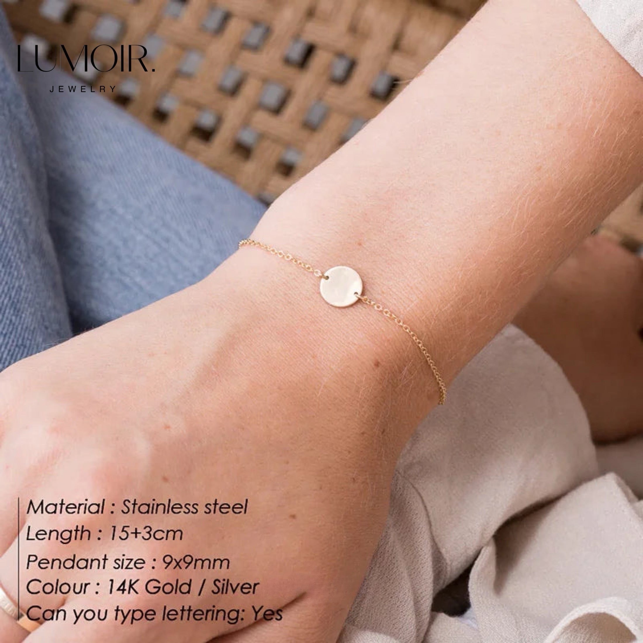 Bracciale personalizzato in acciaio inossidabile Nara