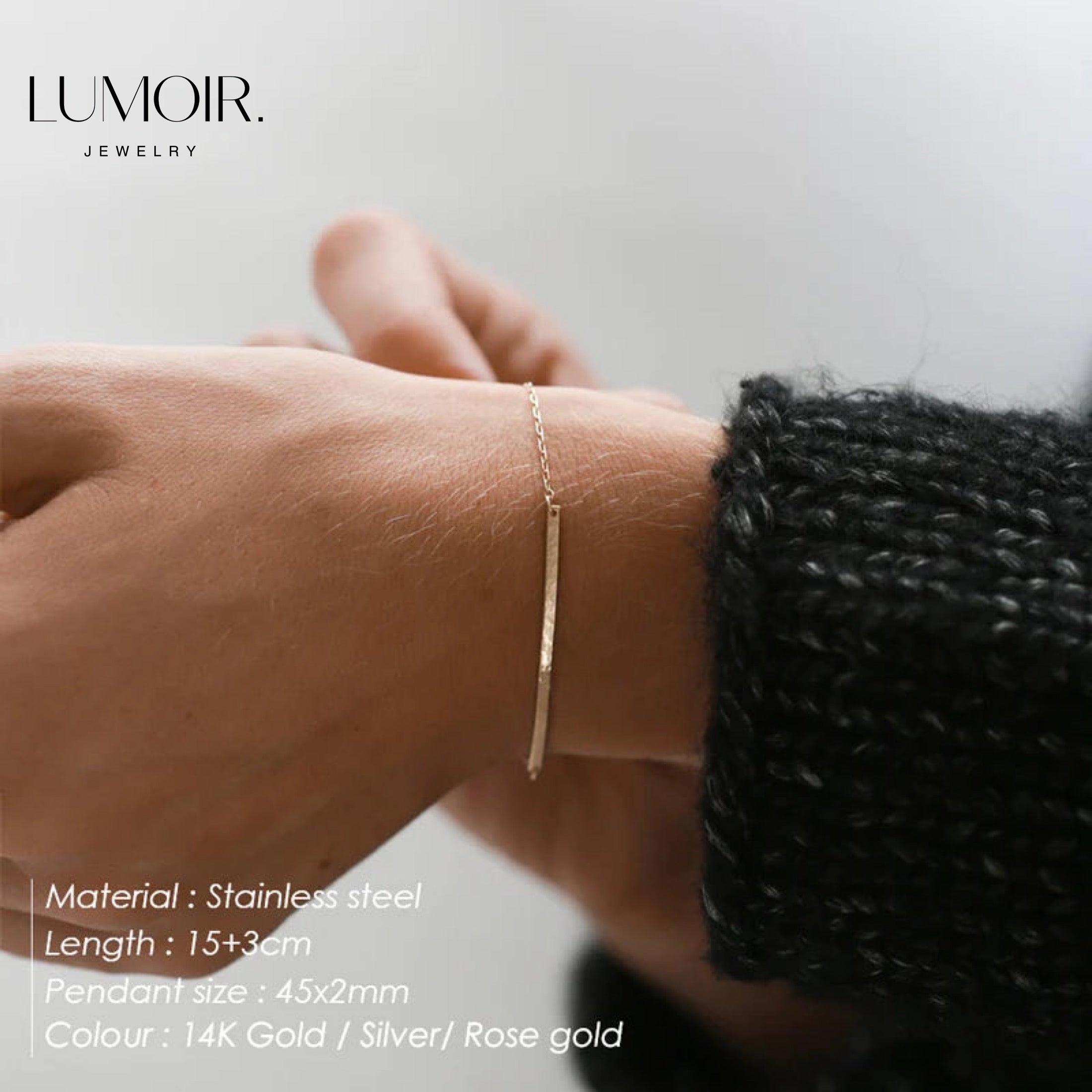 Bracciale personalizzato in acciaio inossidabile Nara