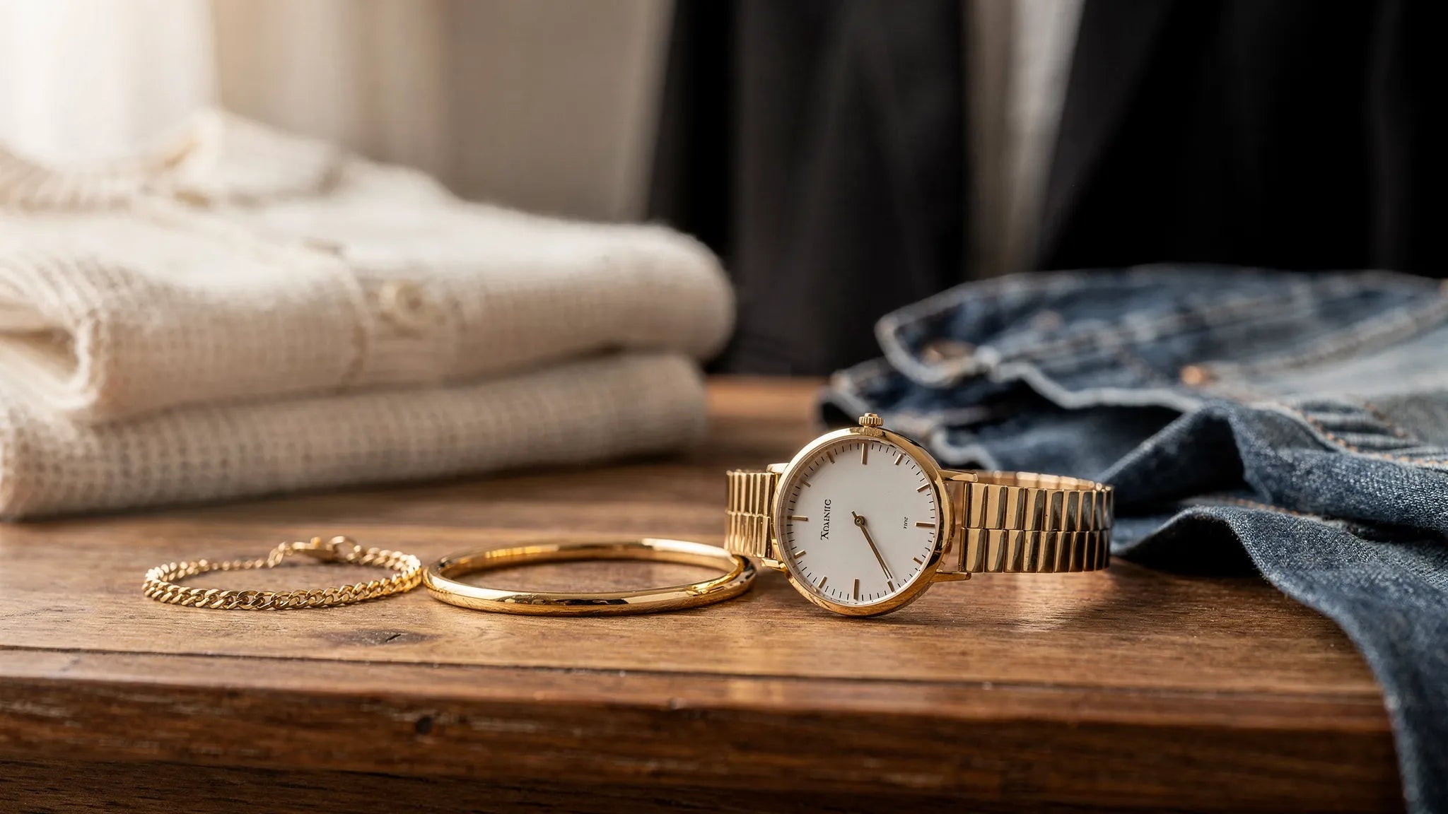 Armband in Gold passend zu jedem Outfit tragen