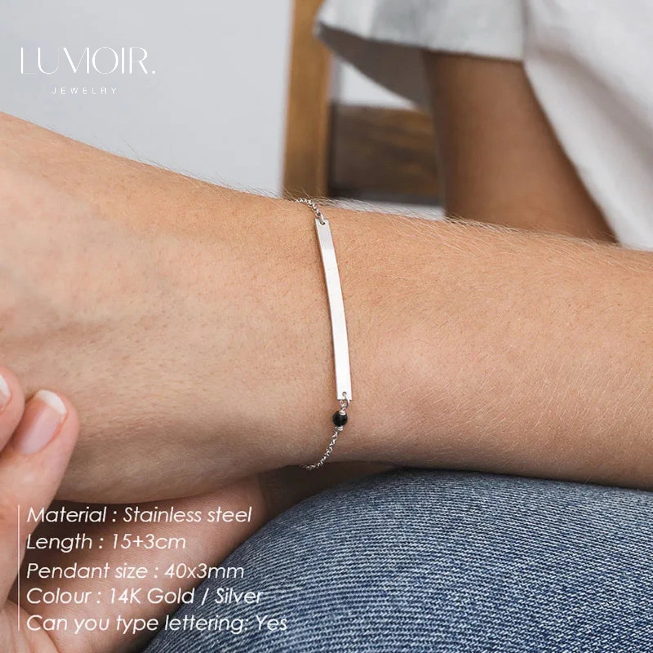 Personalisiertes Edelstahl Armband Nara