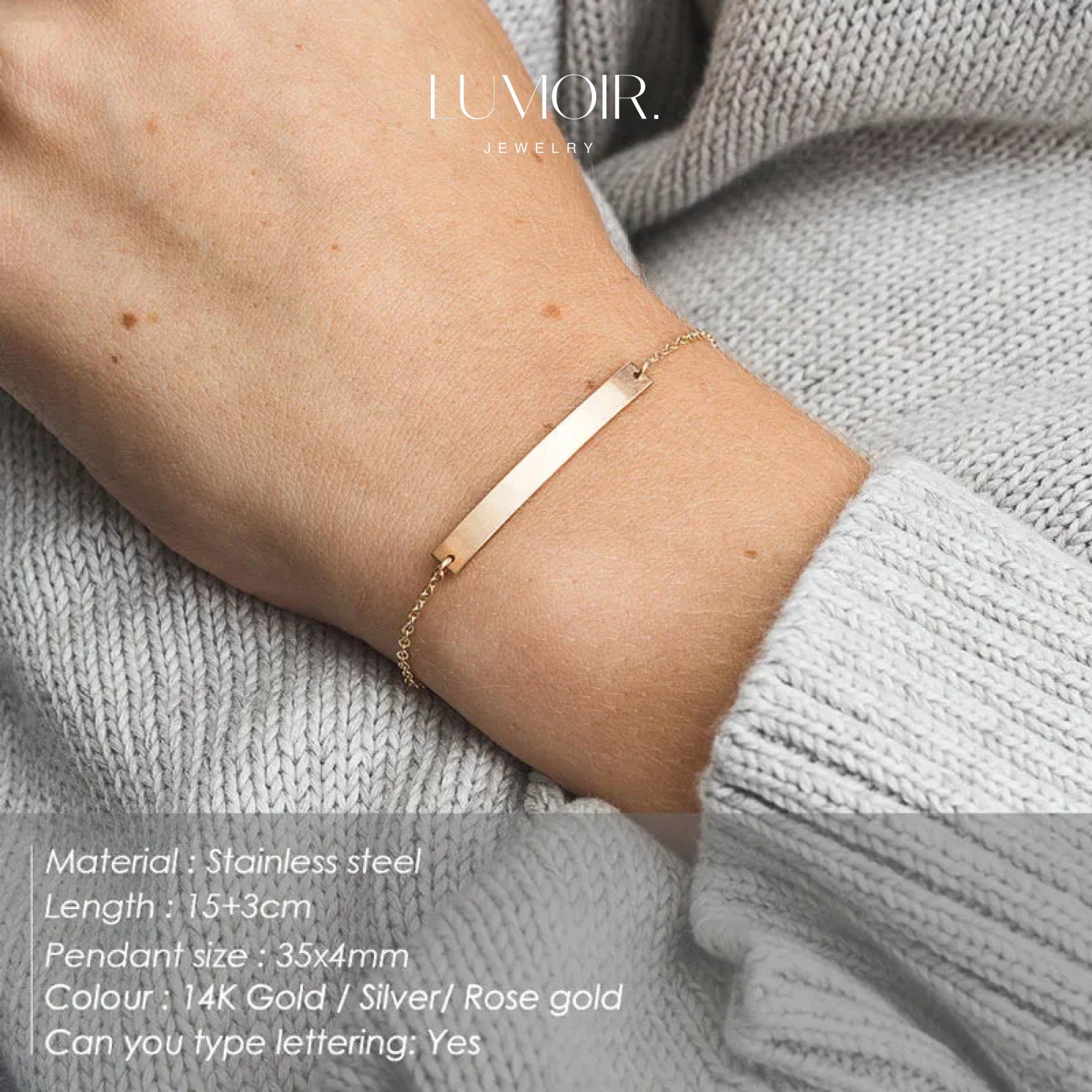 Personalized stainless steel bracelet Lea