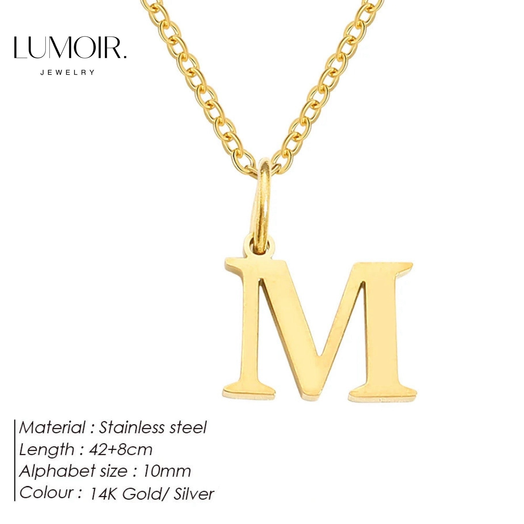 Personalized stainless steel necklace Lune