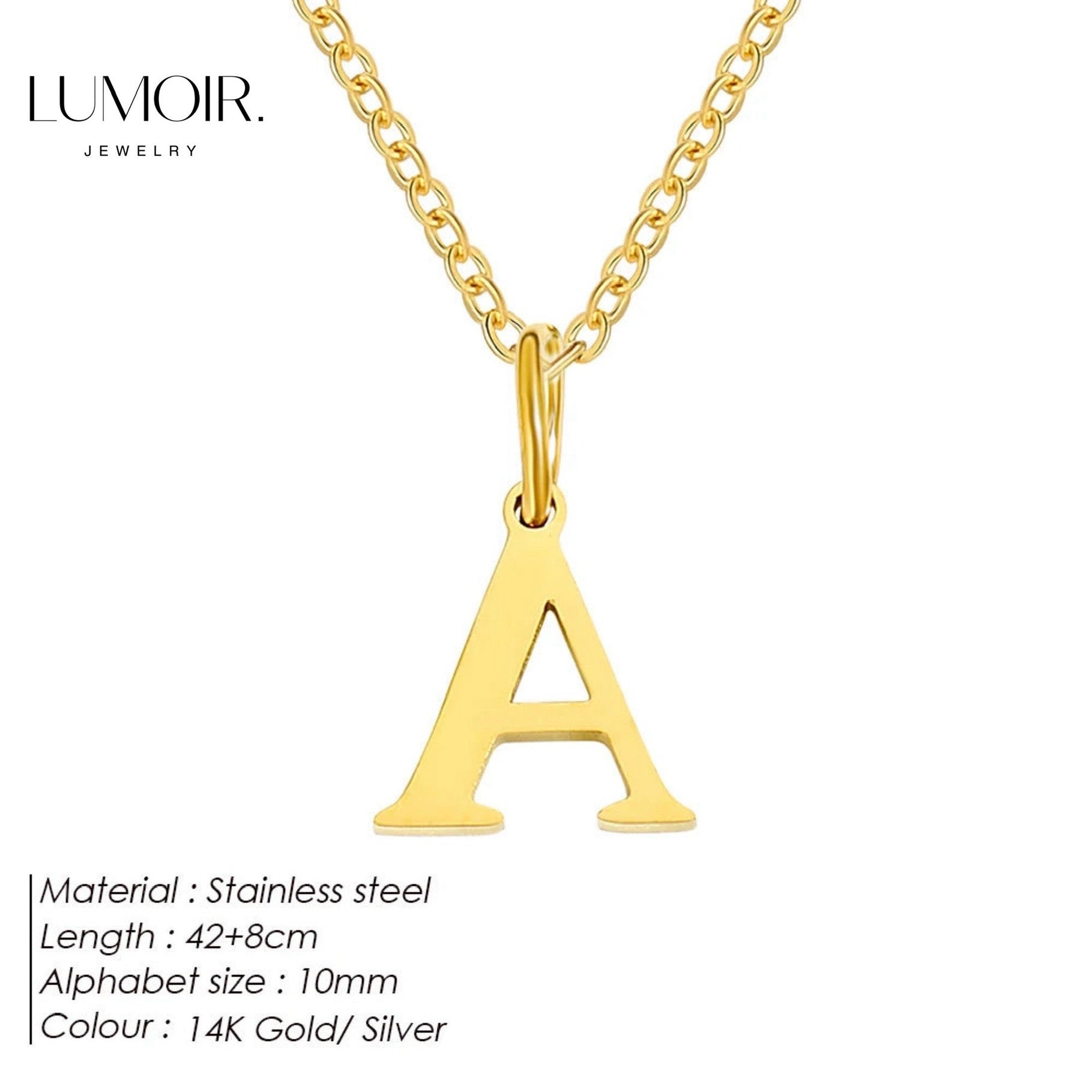 Personalized stainless steel necklace Lune