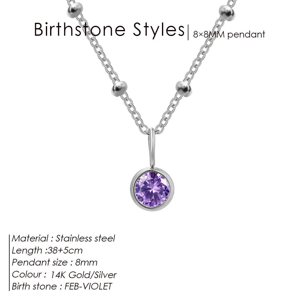 Manja birthstone necklace